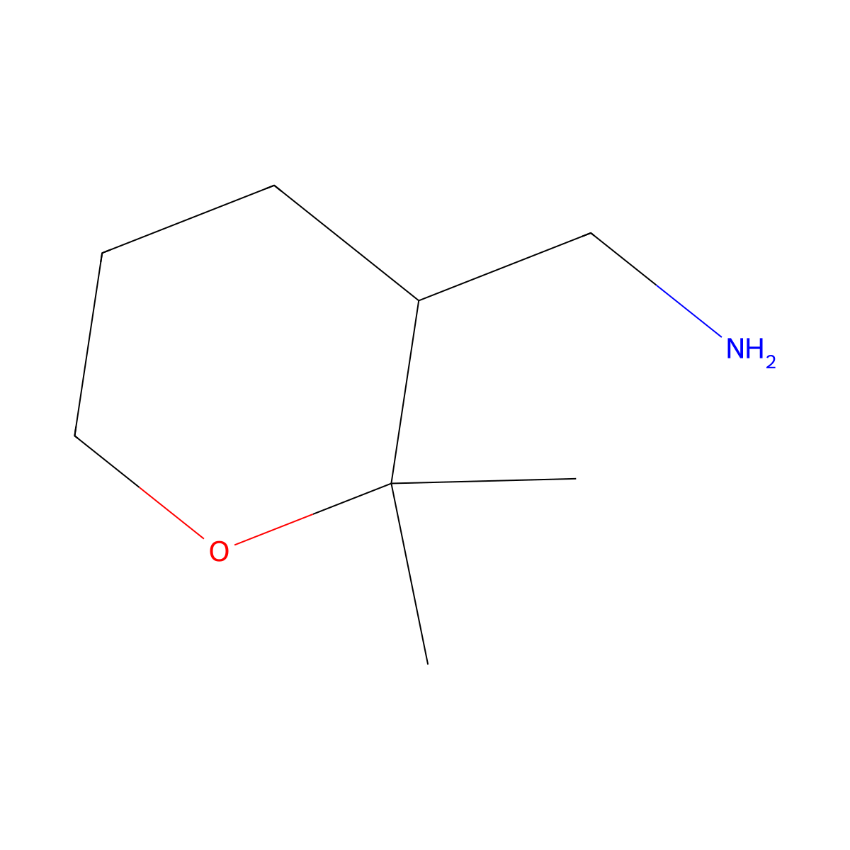 1-(2,2-Dimethyloxan-3-yl)methanamine molecular structure, CAS 2413869-33-5