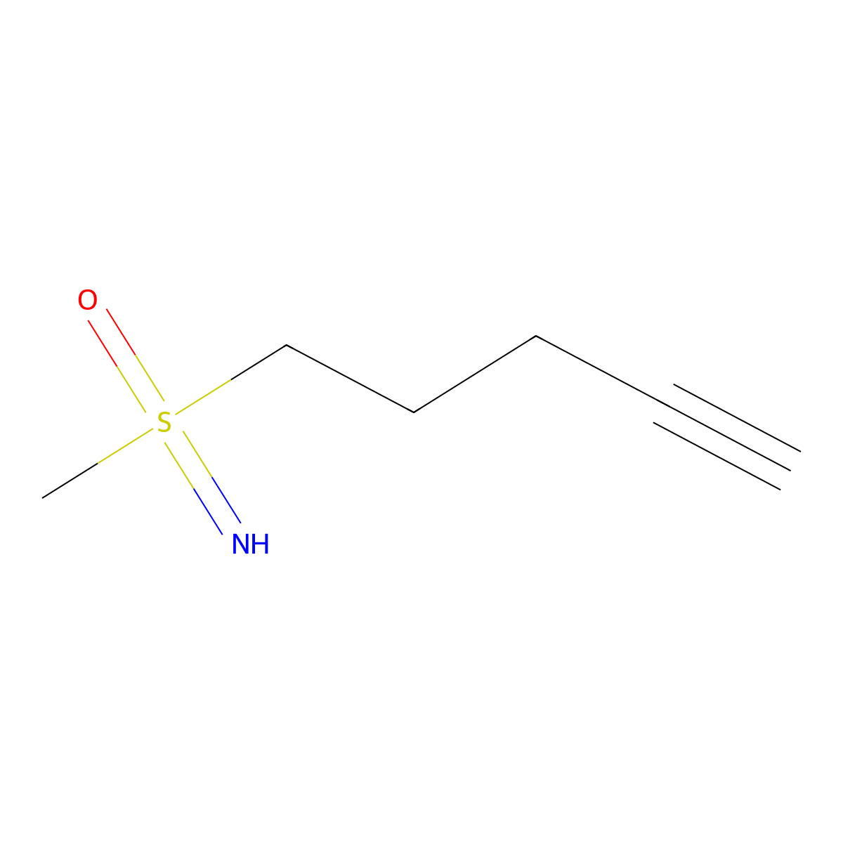 Imino(methyl)(pent-4-yn-1-yl)-lambda6-sulfanone molecular structure, CAS 2413869-45-9