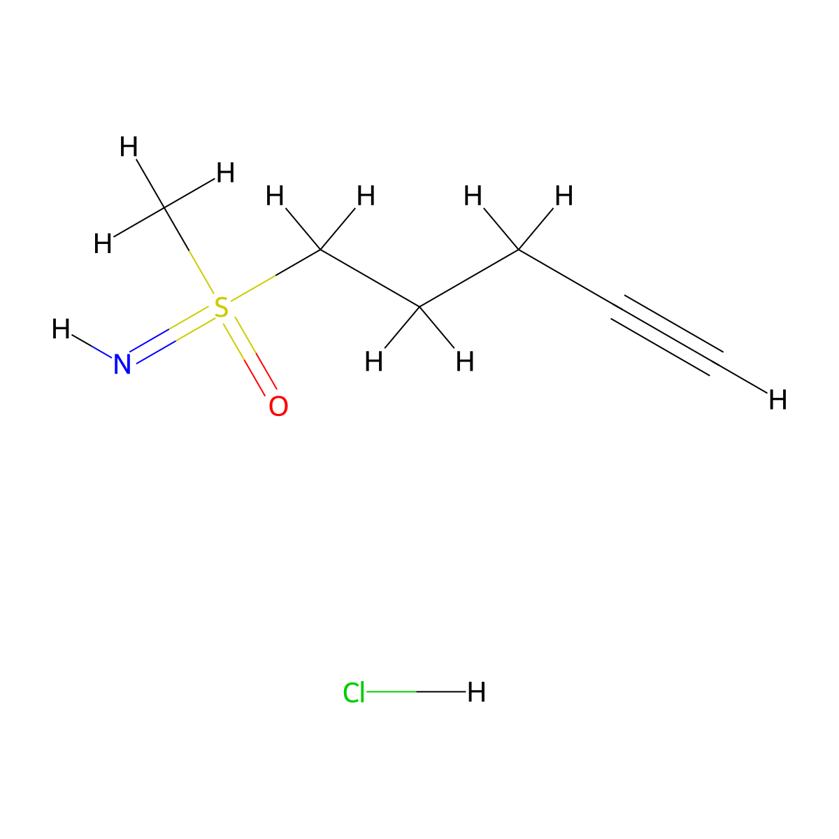 Imino-methyl-oxo-pent-4-ynyl-lambda6-sulfane;hydrochloride molecular structure, CAS 2413869-46-0