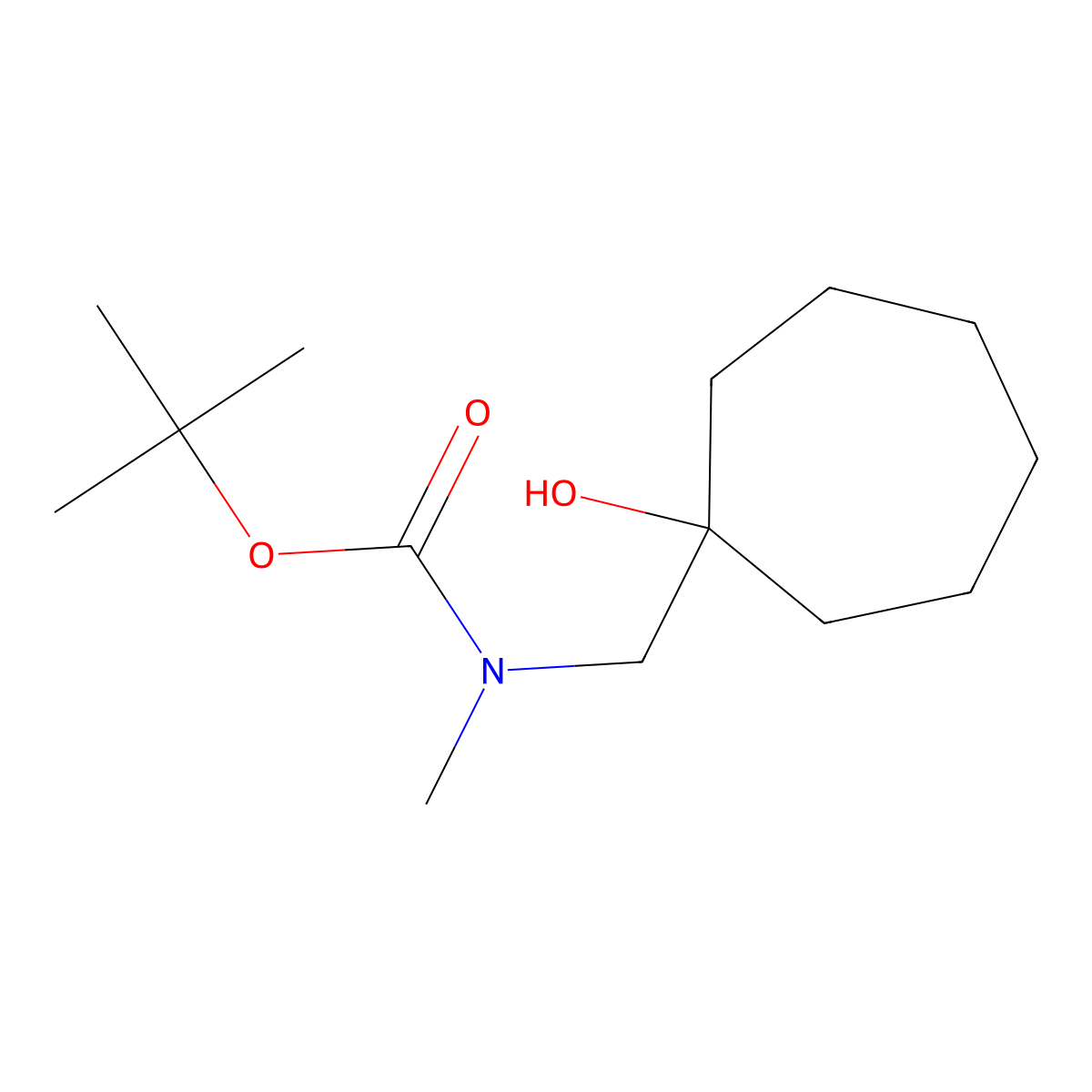 tert-butyl N-[(1-hydroxycycloheptyl)methyl]-N-methylcarbamate molecular structure, CAS 2413869-50-6