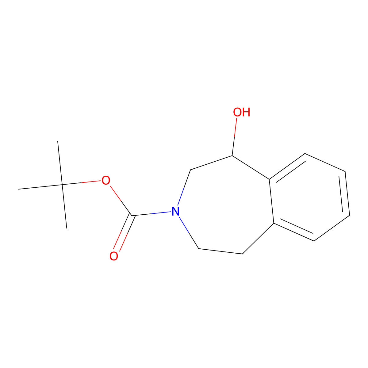 tert-butyl 1-hydroxy-2,3,4,5-tetrahydro-1H-3-benzazepine-3-carboxylate molecular structure, CAS 2413869-51-7
