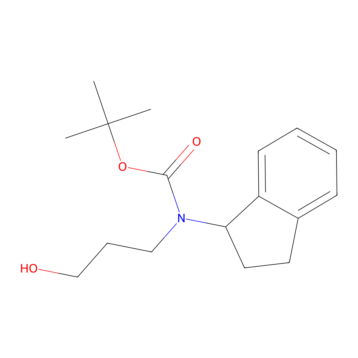 tert-butyl N-(2,3-dihydro-1H-inden-1-yl)-N-(3-hydroxypropyl)carbamate molecular structure, CAS 2413869-55-1