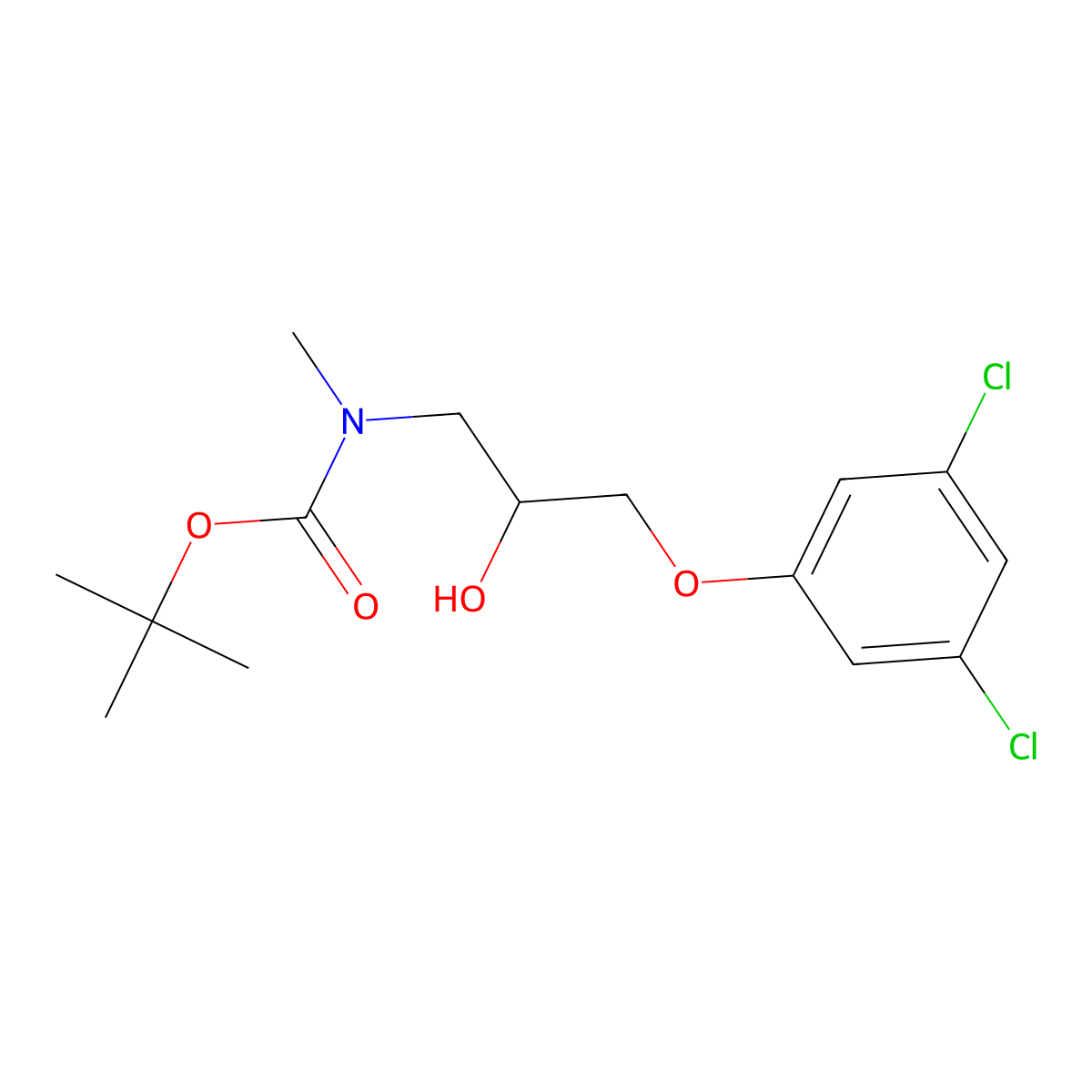 tert-butyl N-[3-(3,5-dichlorophenoxy)-2-hydroxypropyl]-N-methylcarbamate molecular structure, CAS 2413869-57-3