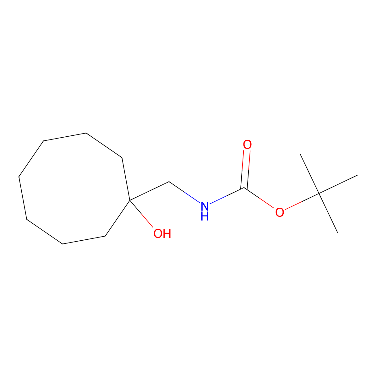 tert-butyl N-[(1-hydroxycyclooctyl)methyl]carbamate molecular structure, CAS 2413869-58-4