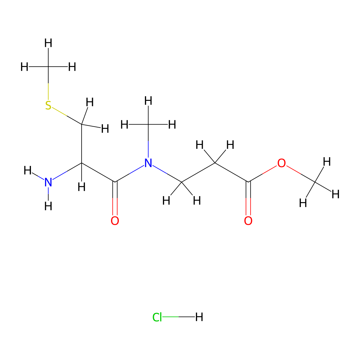 methyl 3-(2-amino-N-methyl-3-(methylsulfanyl)propanamido)propanoate hydrochloride molecular structure, CAS 2413869-68-6