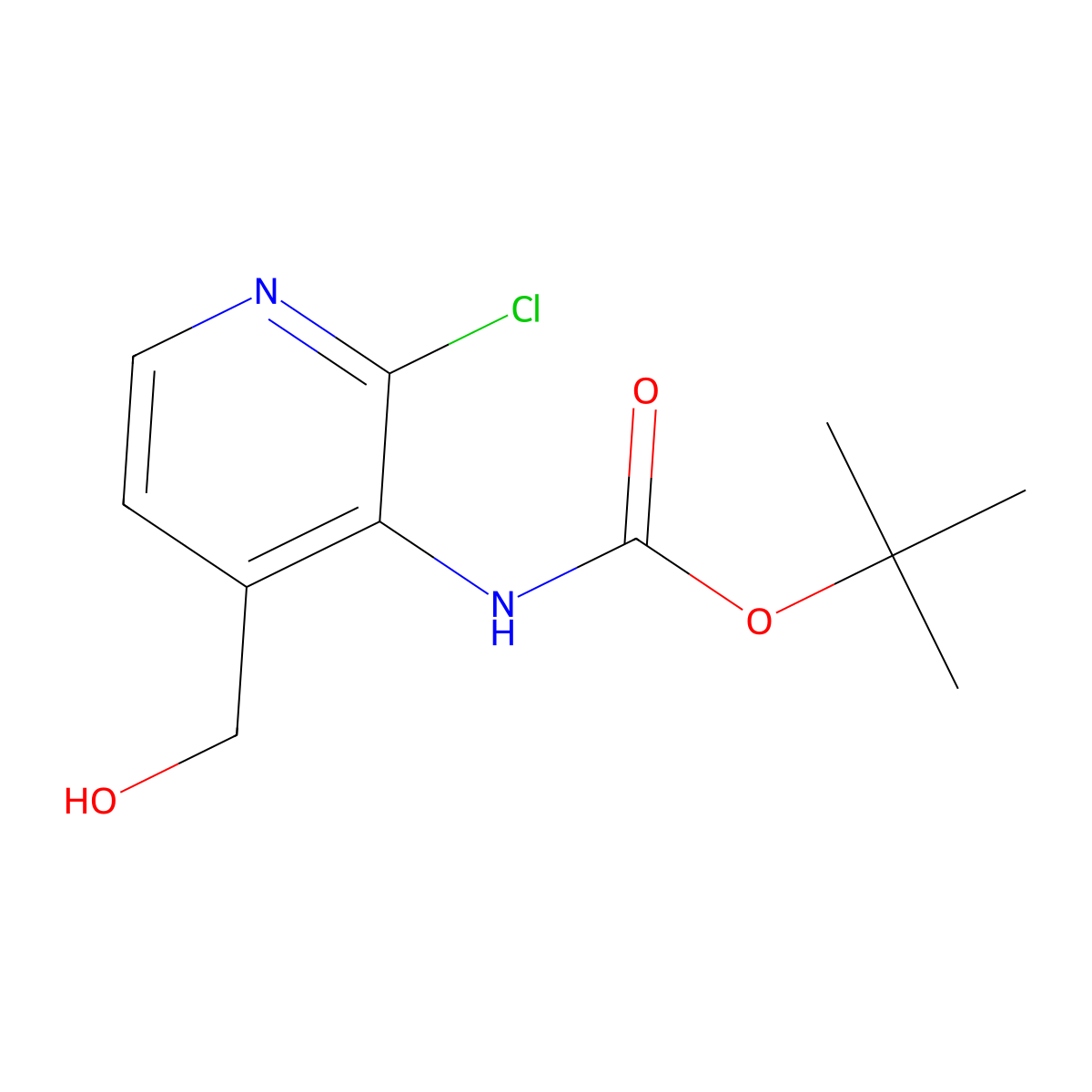 tert-butyl N-[2-chloro-4-(hydroxymethyl)pyridin-3-yl]carbamate molecular structure, CAS 2413869-87-9