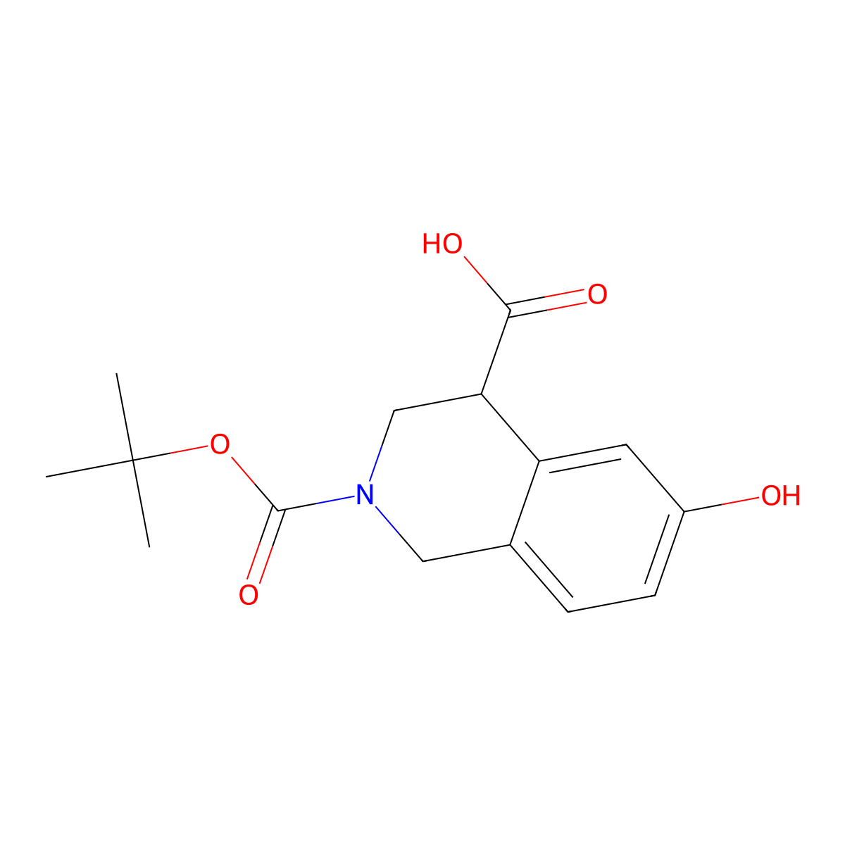 2-[(Tert-butoxy)carbonyl]-6-hydroxy-1,2,3,4-tetrahydroisoquinoline-4-carboxylic acid molecular structure, CAS 2413869-94-8