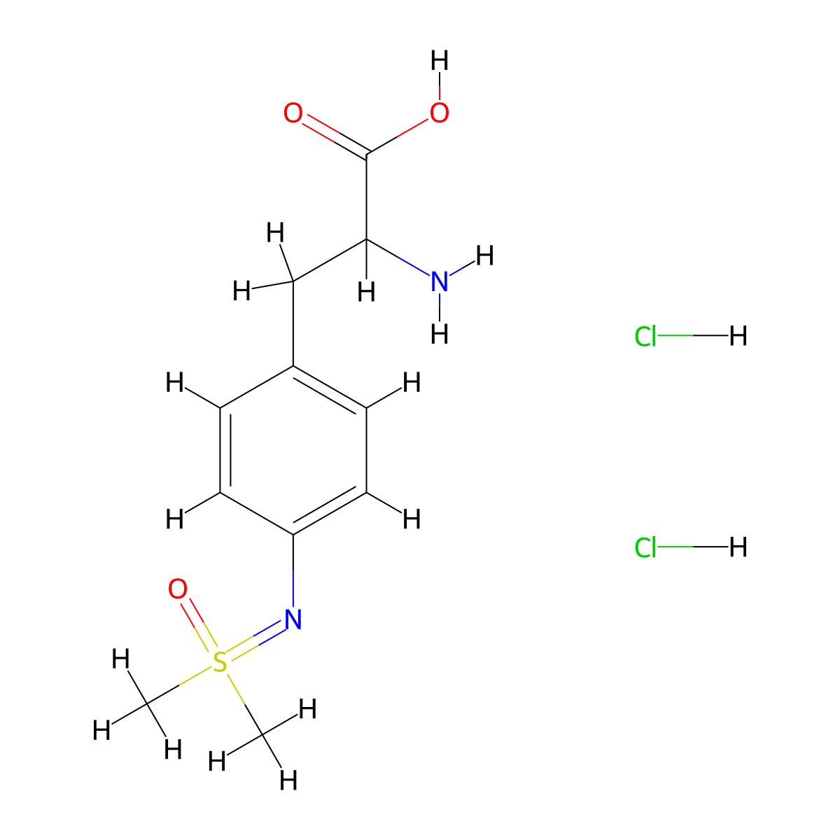 2-Amino-3-(4-{[dimethyl(oxo)-lambda6-sulfanylidene]amino}phenyl)propanoic acid dihydrochloride molecular structure, CAS 2413870-06-9