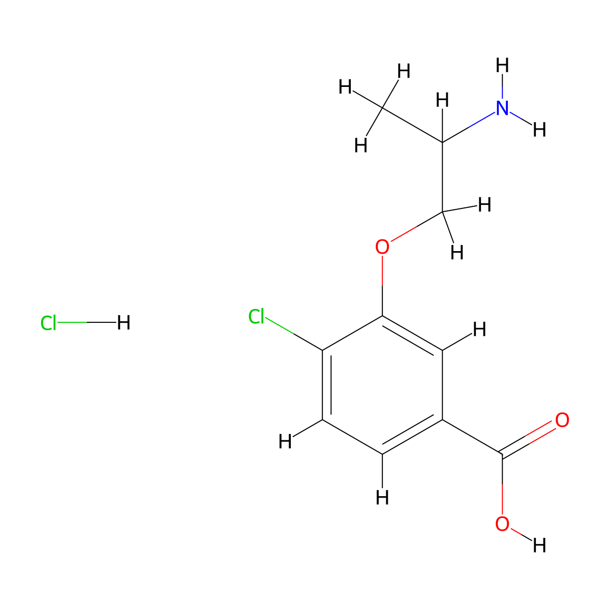 3-(2-Aminopropoxy)-4-chlorobenzoic acid hydrochloride molecular structure, CAS 2413870-13-8
