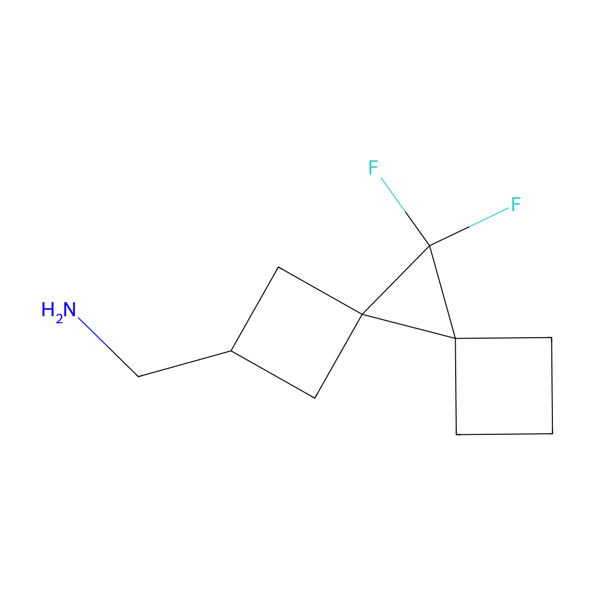 1-(9,9-Difluorodispiro(3.0.3^(5).1^(4))nonan-2-yl)methanamine molecular structure, CAS 2413870-26-3