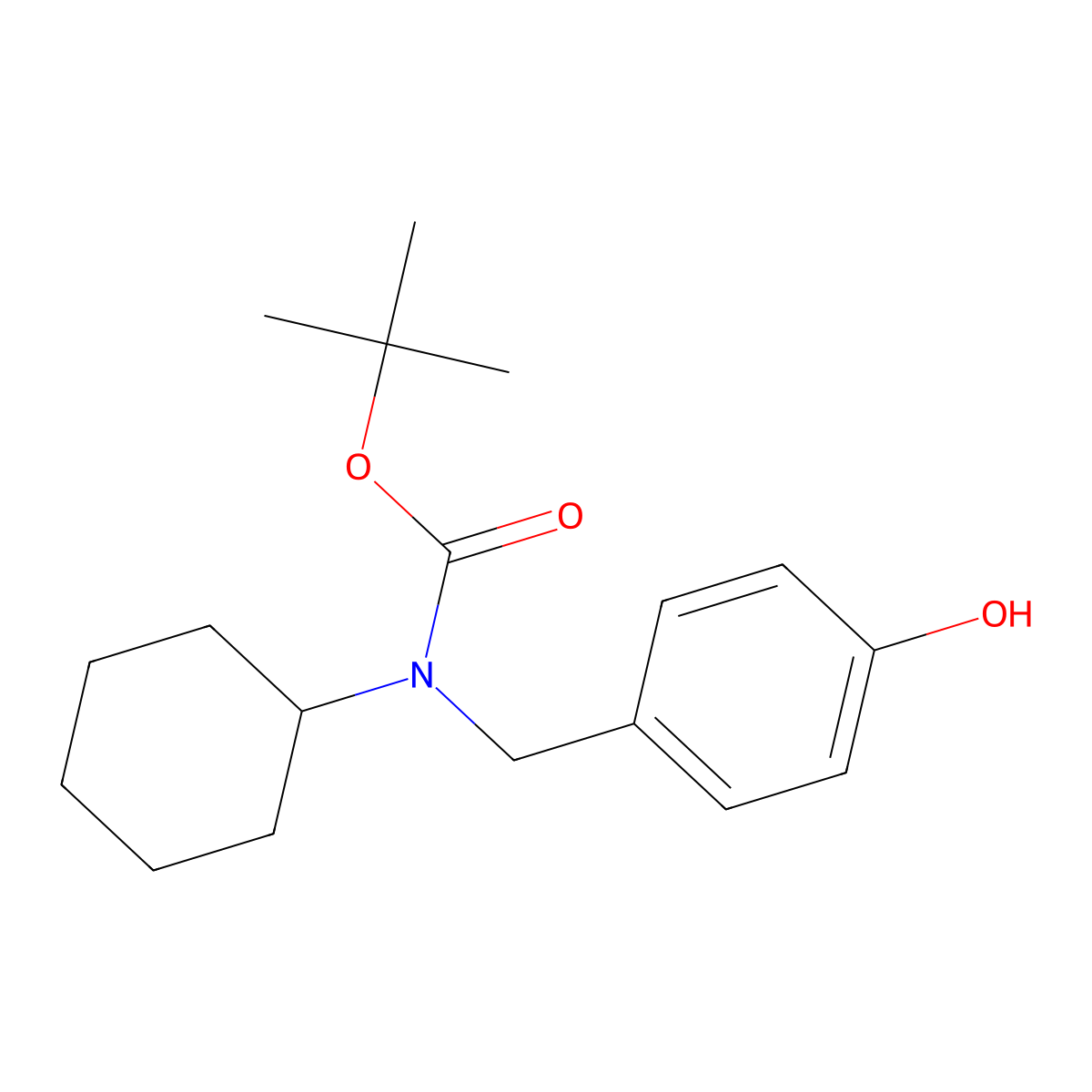tert-butyl N-cyclohexyl-N-[(4-hydroxyphenyl)methyl]carbamate molecular structure, CAS 2413870-37-6