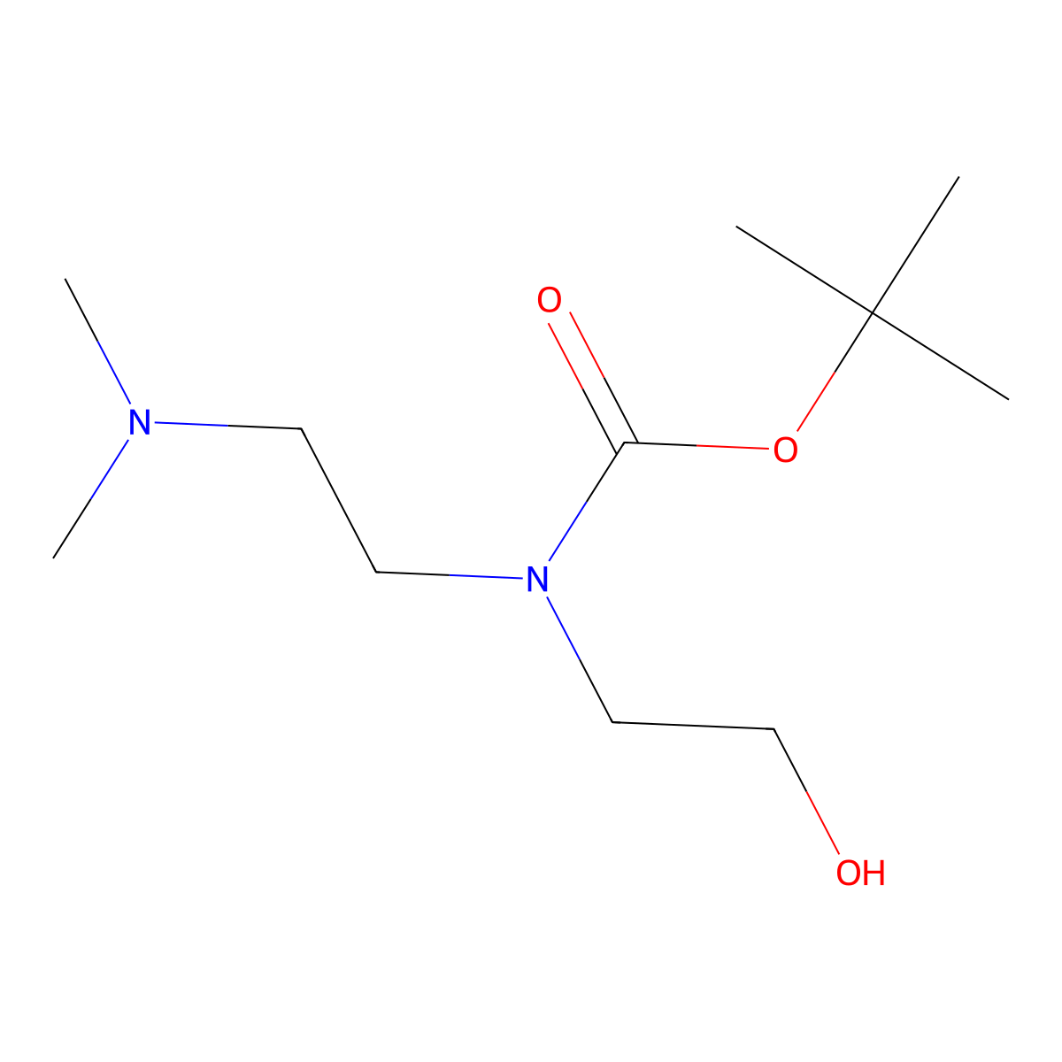 tert-butyl N-[2-(dimethylamino)ethyl]-N-(2-hydroxyethyl)carbamate molecular structure, CAS 2413870-43-4