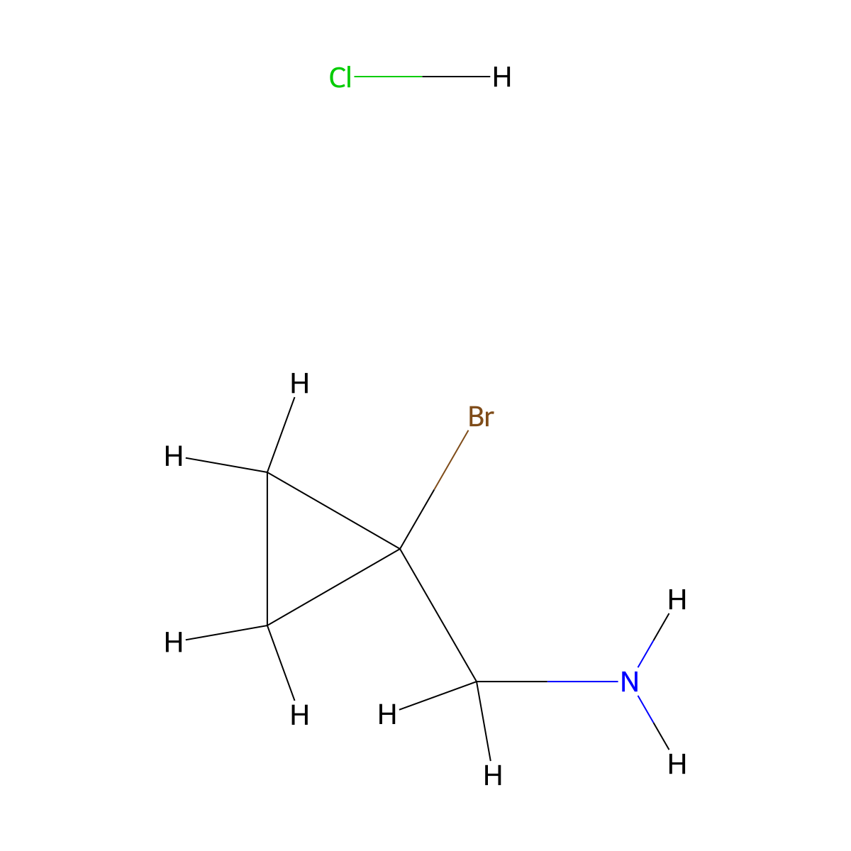1-(1-Bromocyclopropyl)methanamine hydrochloride molecular structure, CAS 2413870-45-6
