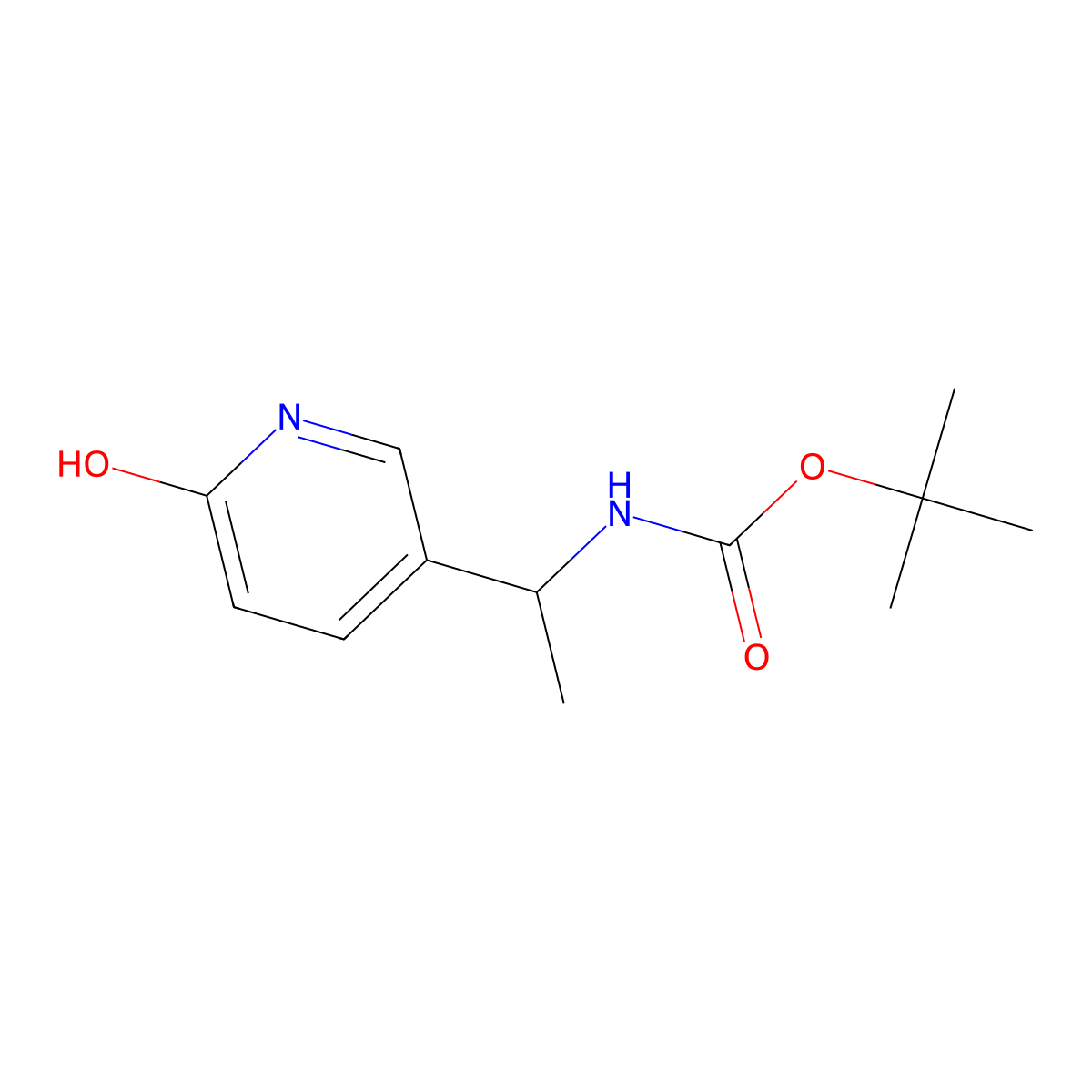 tert-butyl N-[1-(6-hydroxypyridin-3-yl)ethyl]carbamate molecular structure, CAS 2413870-79-6