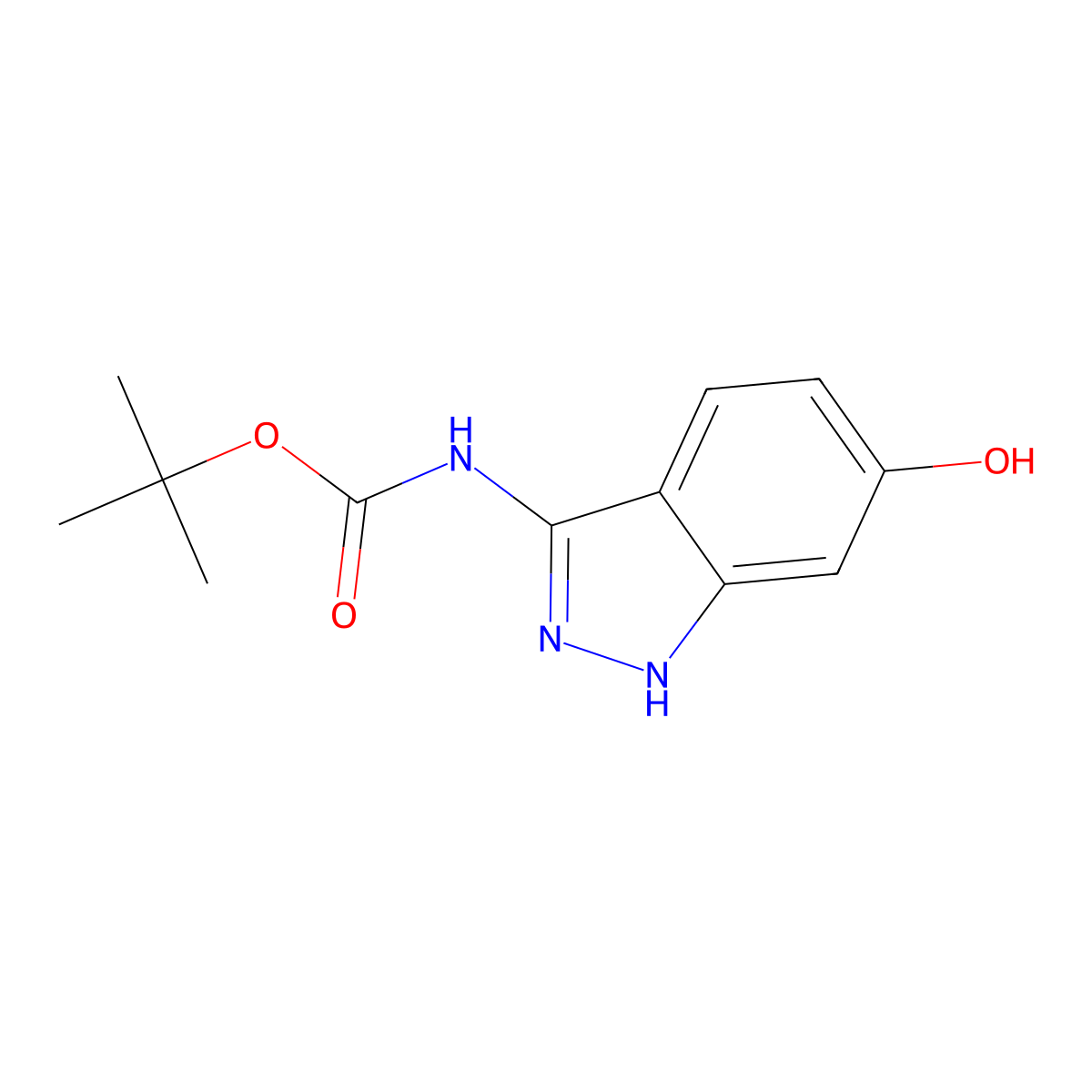 Tert-butyl (6-hydroxy-1H-indazol-3-YL)carbamate molecular structure, CAS 2413870-84-3