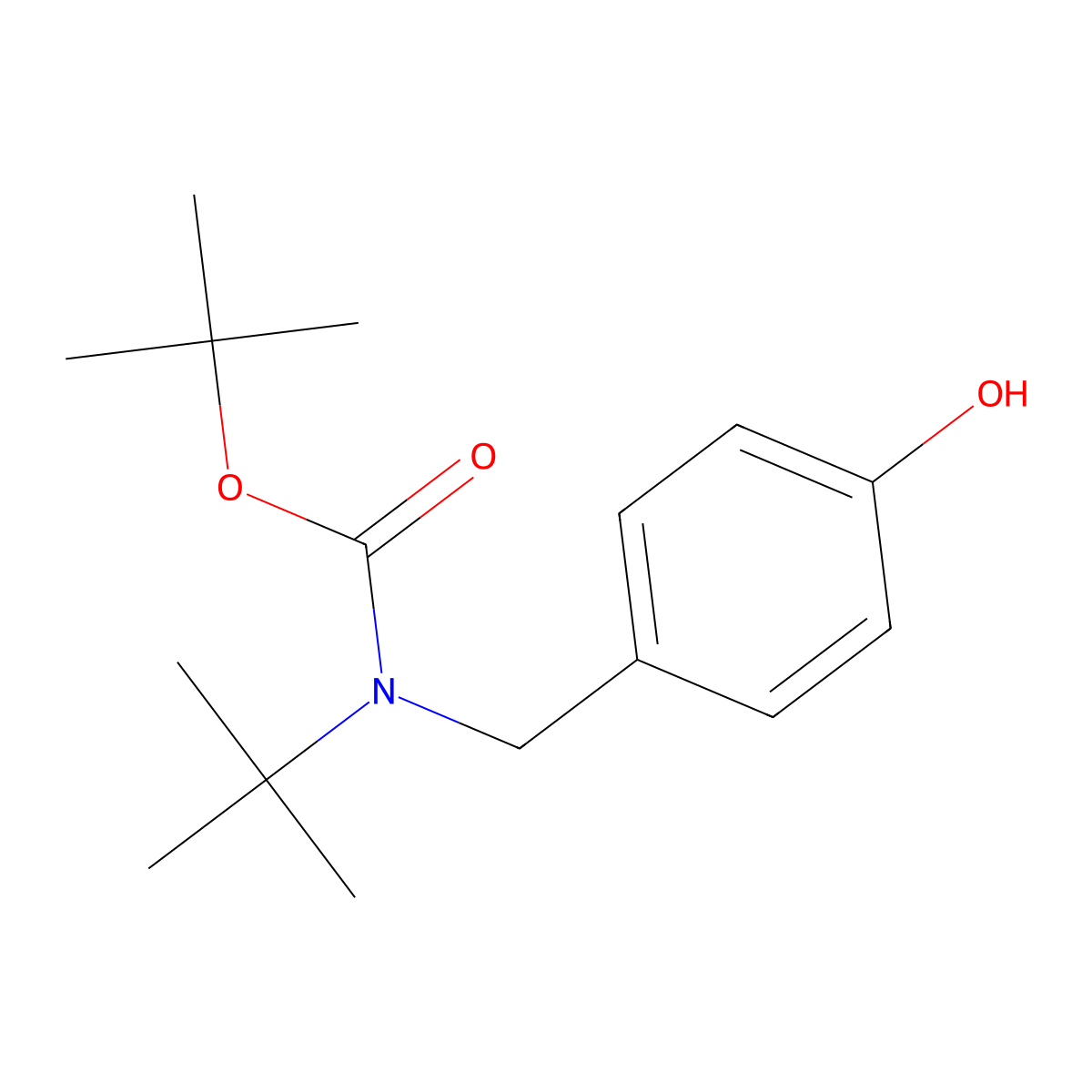 tert-butyl N-tert-butyl-N-[(4-hydroxyphenyl)methyl]carbamate molecular structure, CAS 2413874-60-7