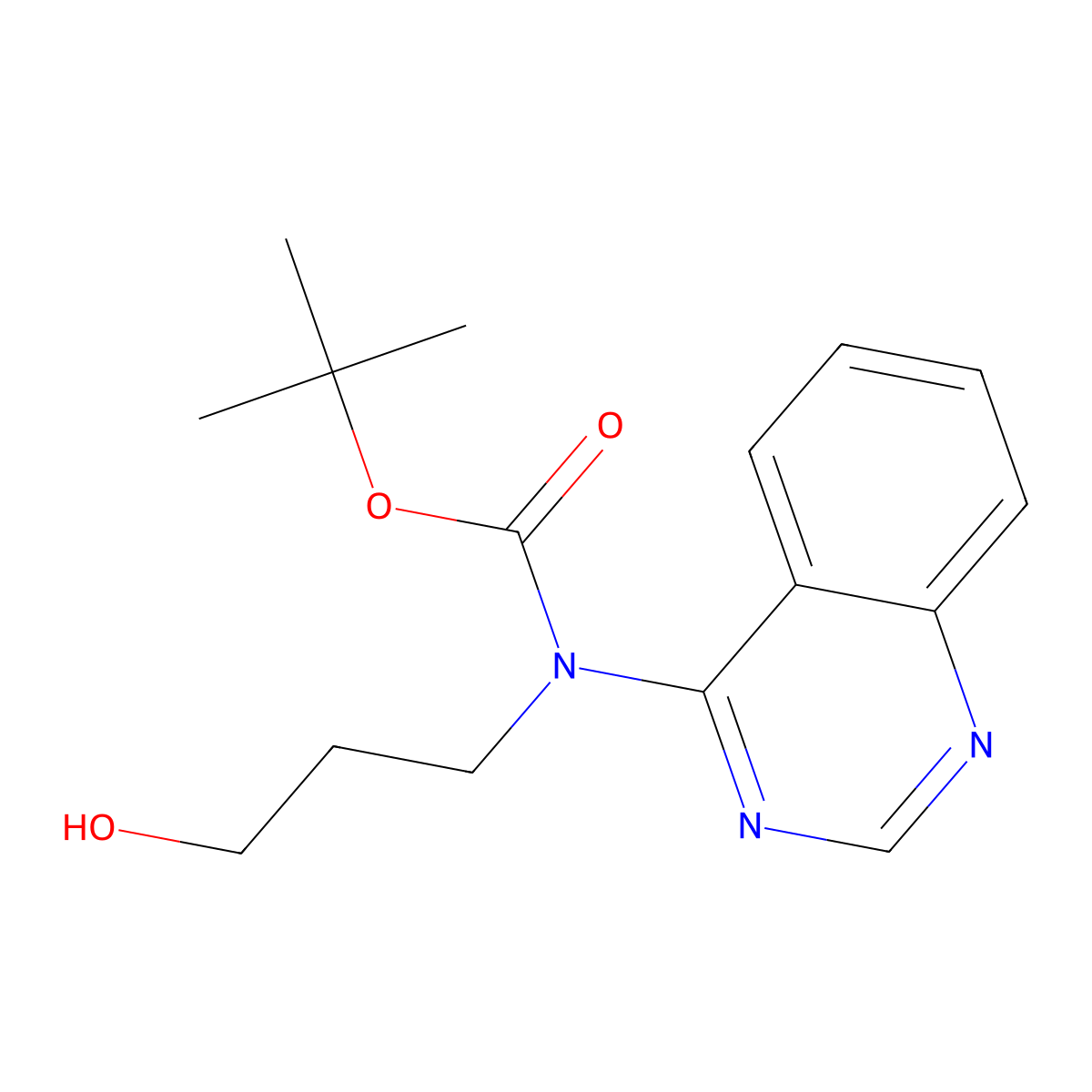 tert-butyl N-(3-hydroxypropyl)-N-(quinazolin-4-yl)carbamate molecular structure, CAS 2413874-72-1