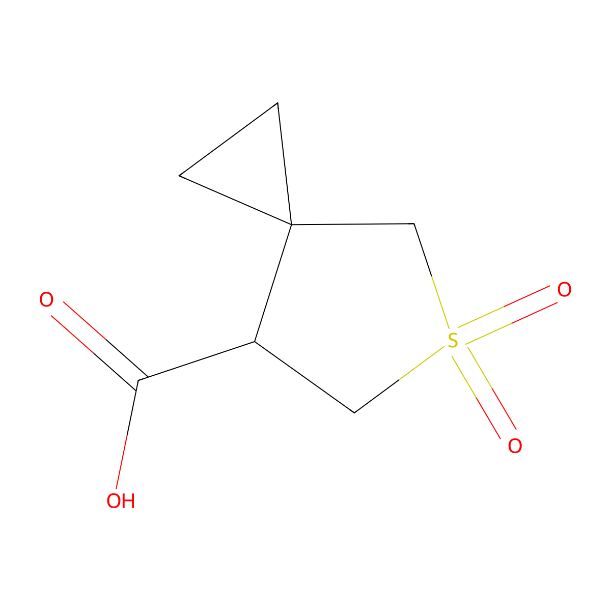 5,5-Dioxo-5lambda6-thiaspiro(2.4)heptane-7-carboxylic acid molecular structure, CAS 2413874-74-3