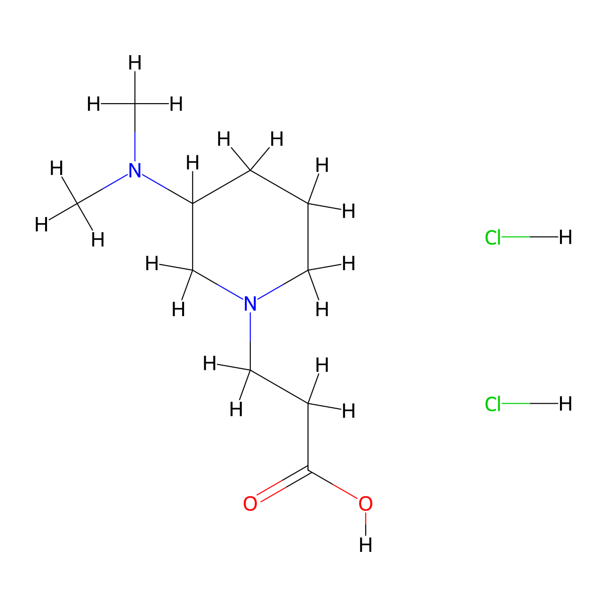3-[3-(Dimethylamino)piperidin-1-yl]propanoic acid dihydrochloride molecular structure, CAS 2413874-76-5