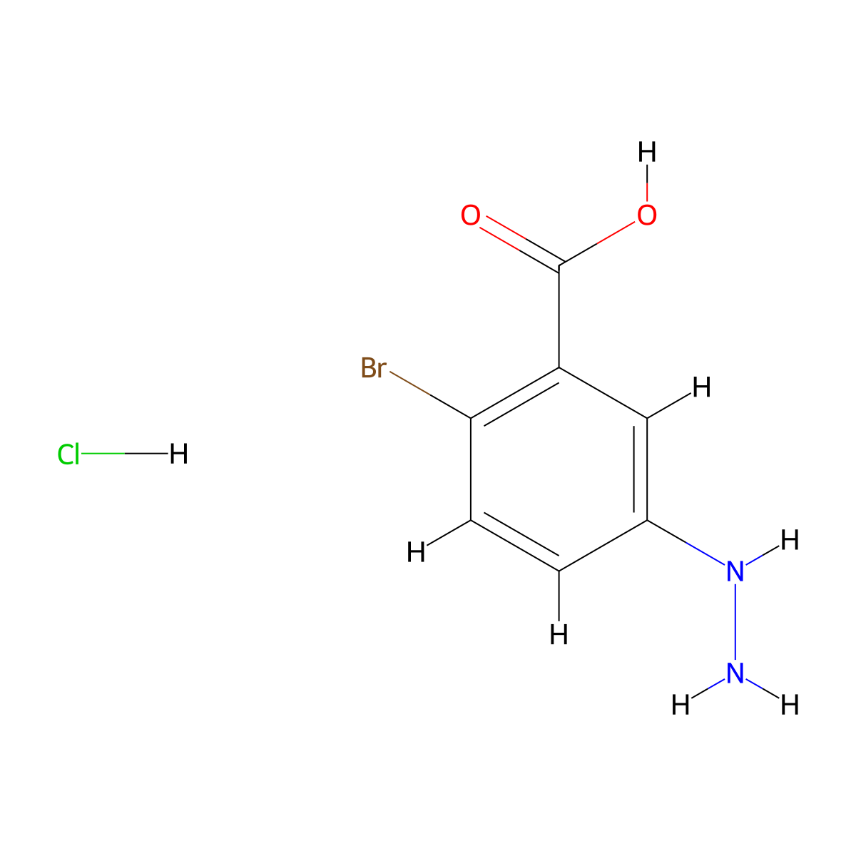 2-Bromo-5-hydrazinylbenzoic acid hydrochloride molecular structure, CAS 2413874-81-2