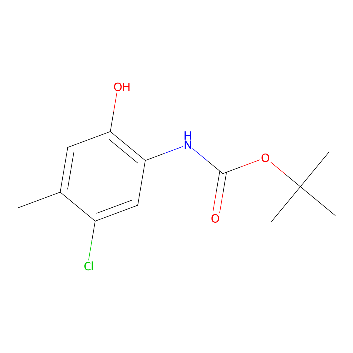 tert-butyl N-(5-chloro-2-hydroxy-4-methylphenyl)carbamate molecular structure, CAS 2413874-87-8