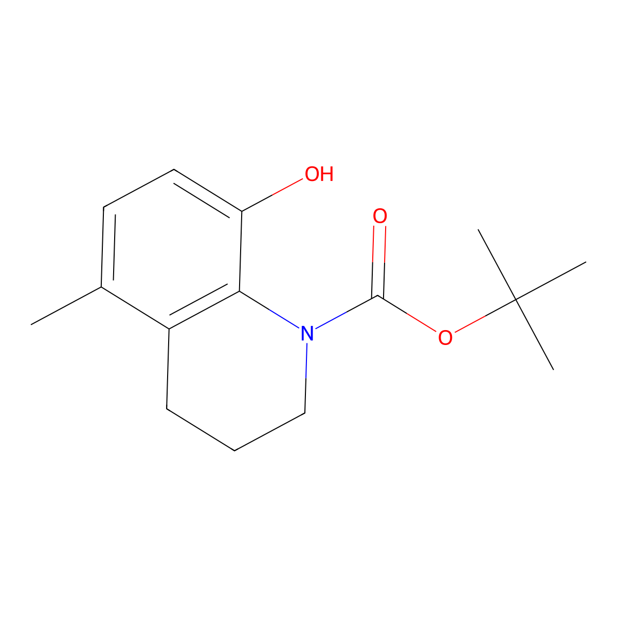 Tert-butyl 8-hydroxy-5-methyl-1,2,3,4-tetrahydroquinoline-1-carboxylate molecular structure, CAS 2413874-89-0