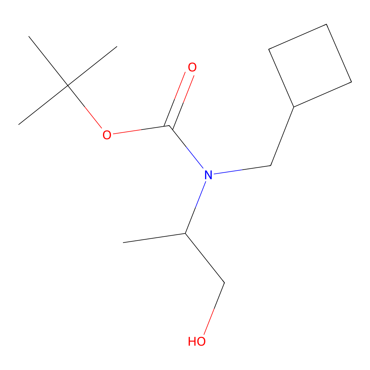 tert-butyl N-(cyclobutylmethyl)-N-(1-hydroxypropan-2-yl)carbamate molecular structure, CAS 2413874-93-6