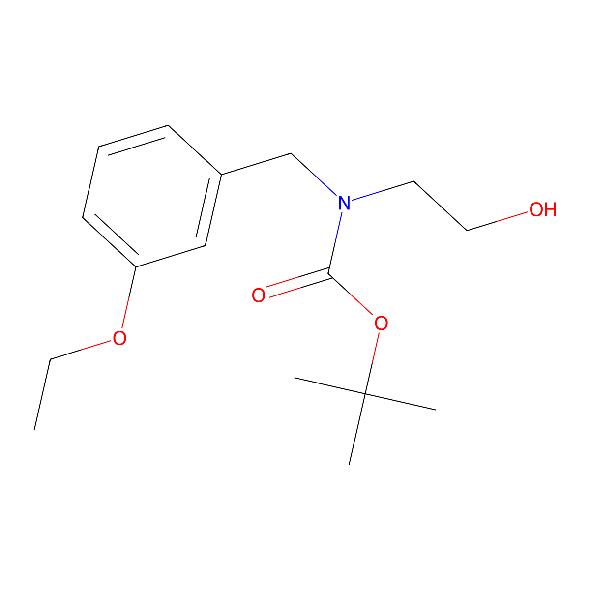 tert-butyl N-[(3-ethoxyphenyl)methyl]-N-(2-hydroxyethyl)carbamate molecular structure, CAS 2413874-95-8