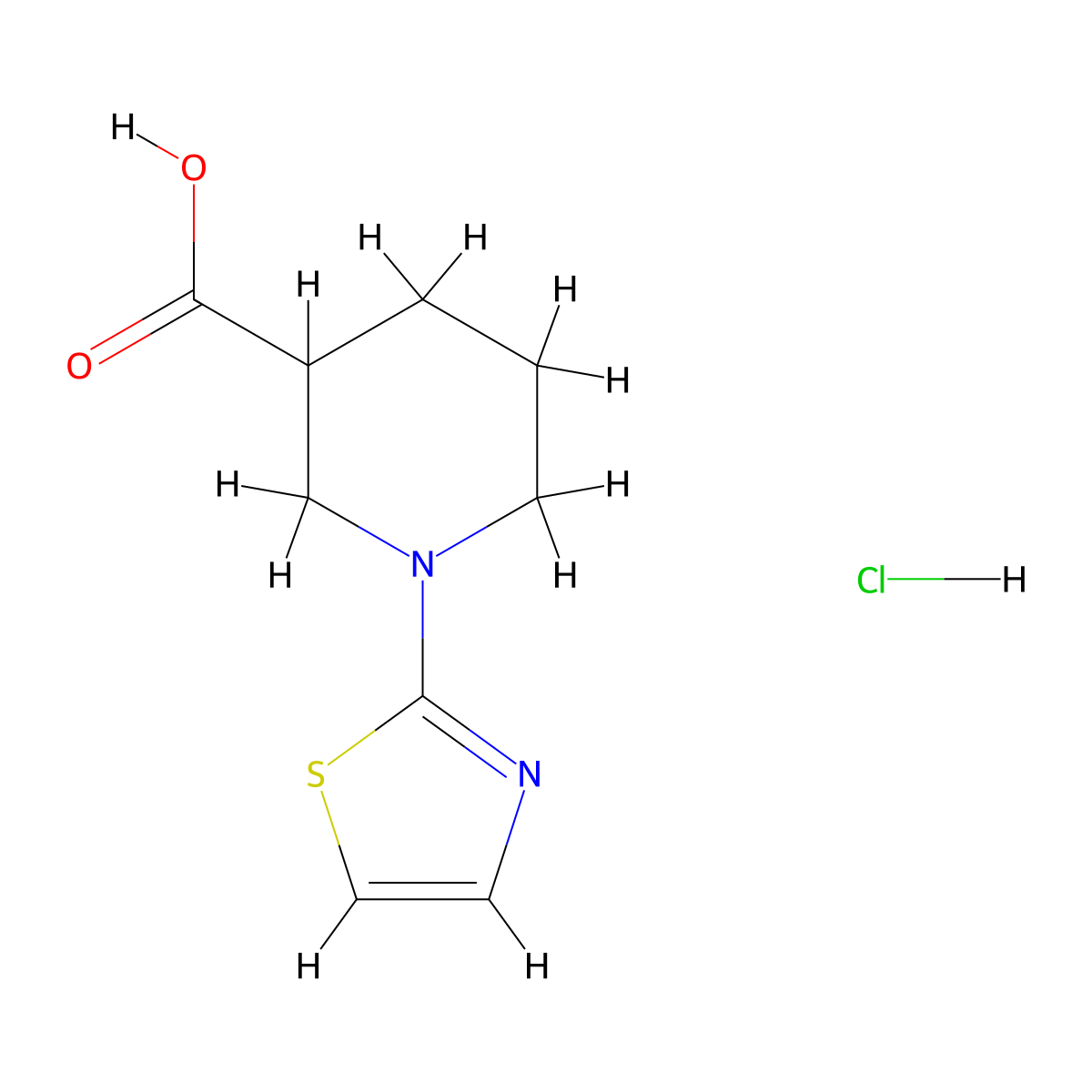 1-(1,3-Thiazol-2-yl)piperidine-3-carboxylicacidhydrochloride molecular structure, CAS 2413875-09-7