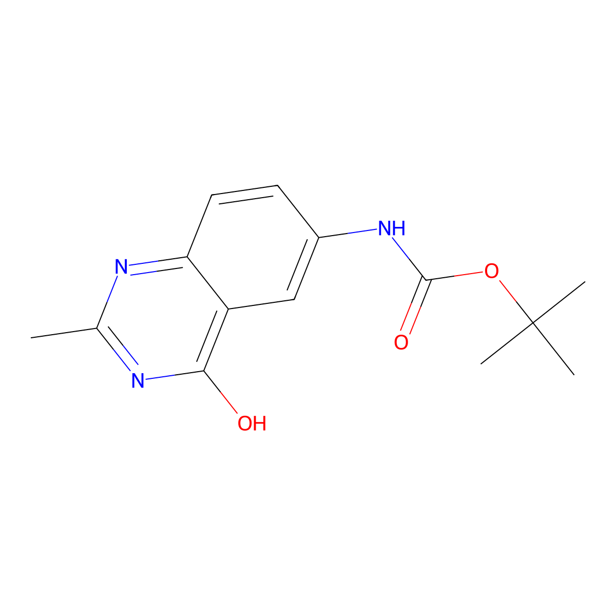 tert-butyl N-(4-hydroxy-2-methylquinazolin-6-yl)carbamate molecular structure, CAS 2413875-12-2