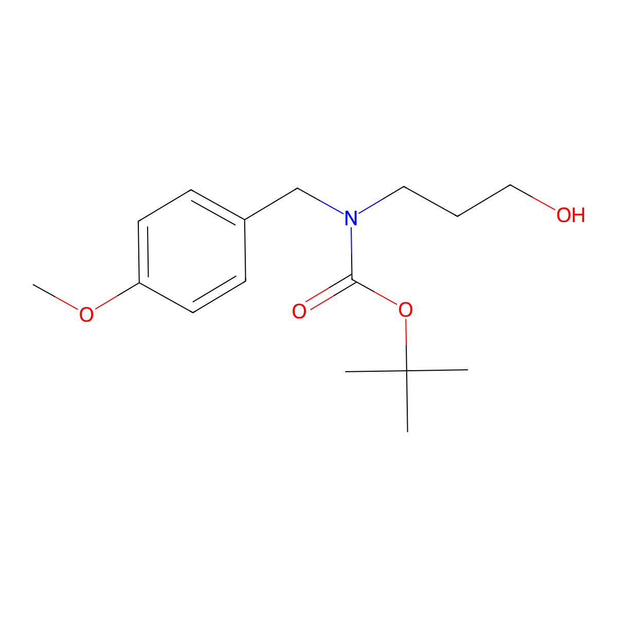 tert-butyl N-(3-hydroxypropyl)-N-[(4-methoxyphenyl)methyl]carbamate molecular structure, CAS 2413875-13-3
