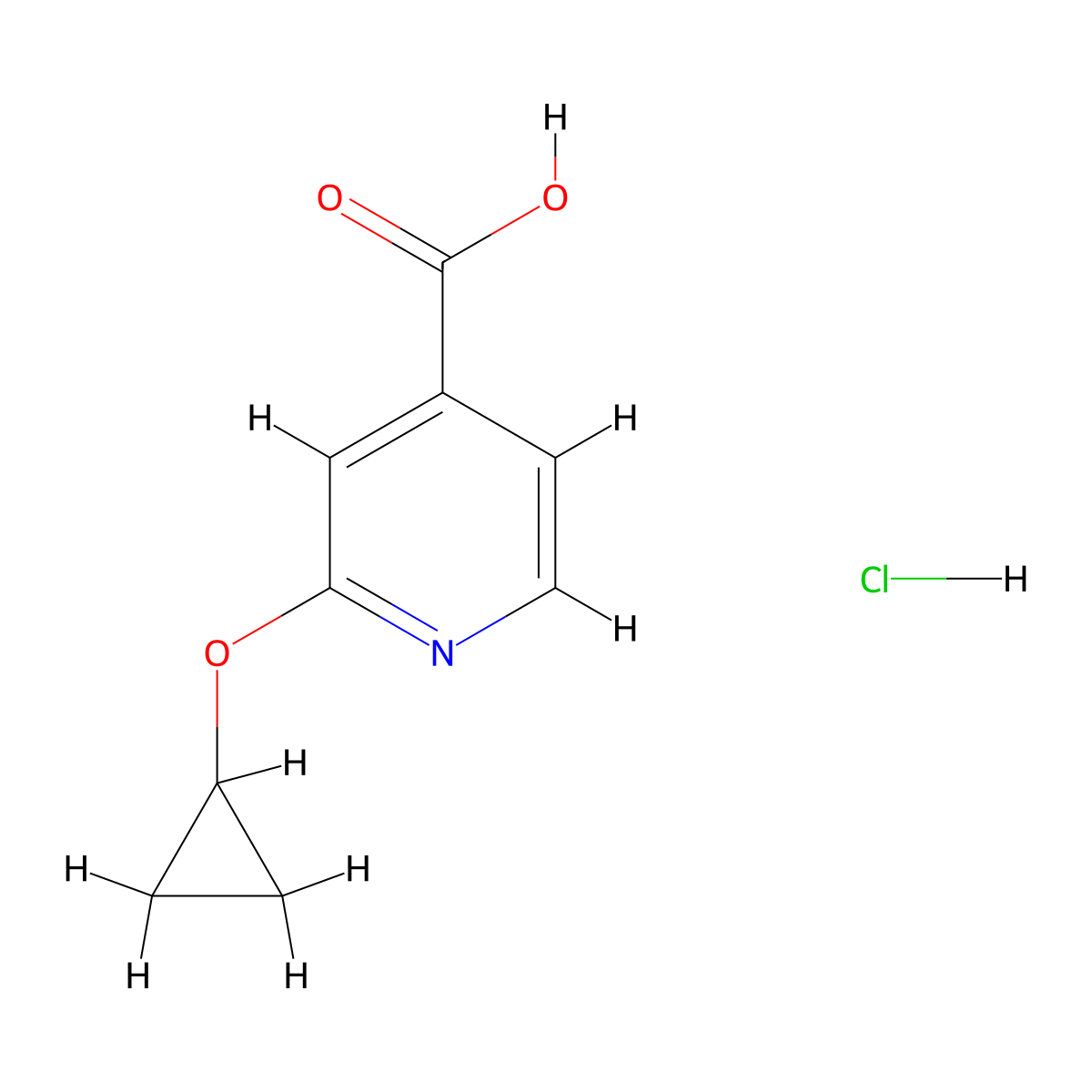 2-Cyclopropoxypyridine-4-carboxylicacidhydrochloride molecular structure, CAS 2413875-18-8