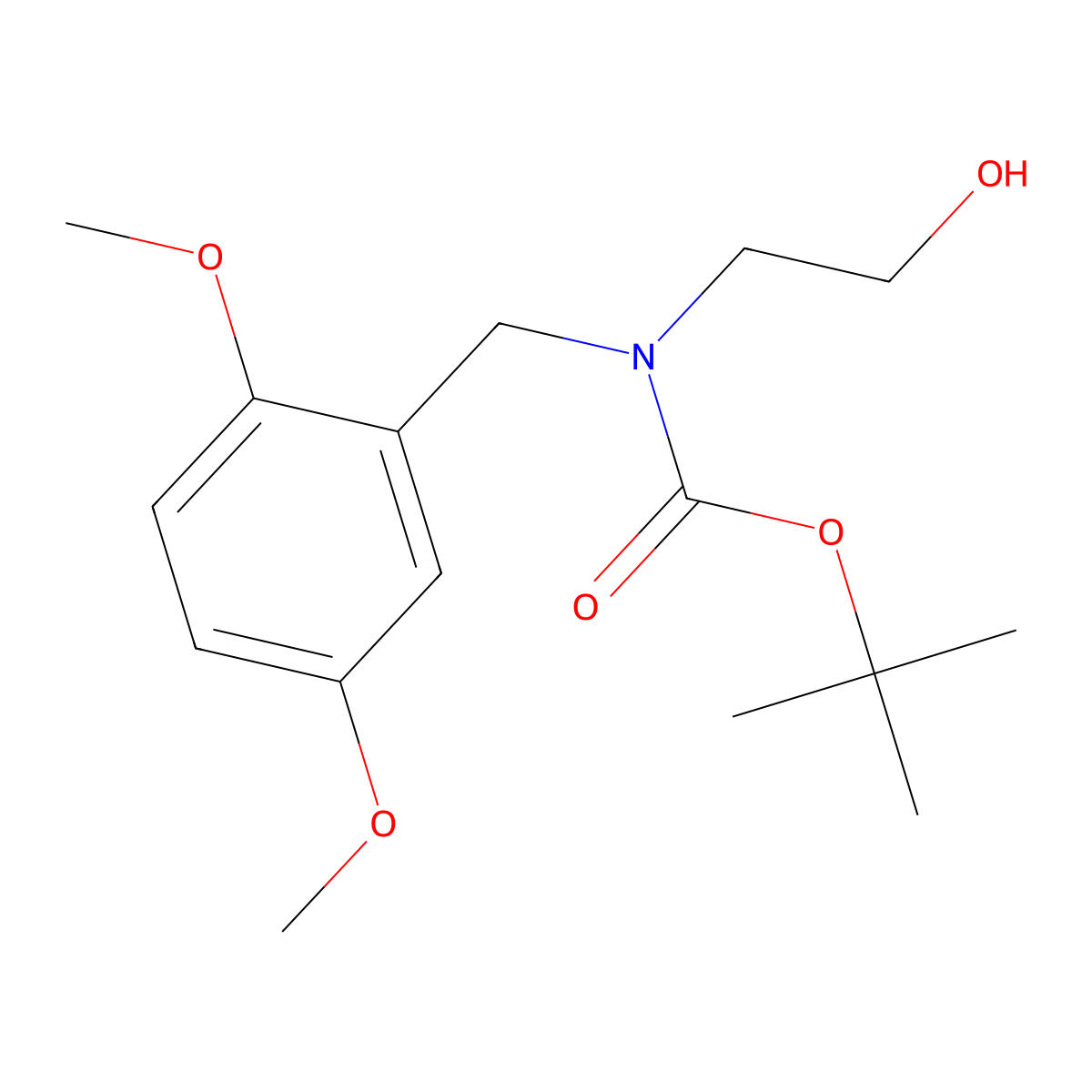 tert-butyl N-[(2,5-dimethoxyphenyl)methyl]-N-(2-hydroxyethyl)carbamate molecular structure, CAS 2413875-23-5