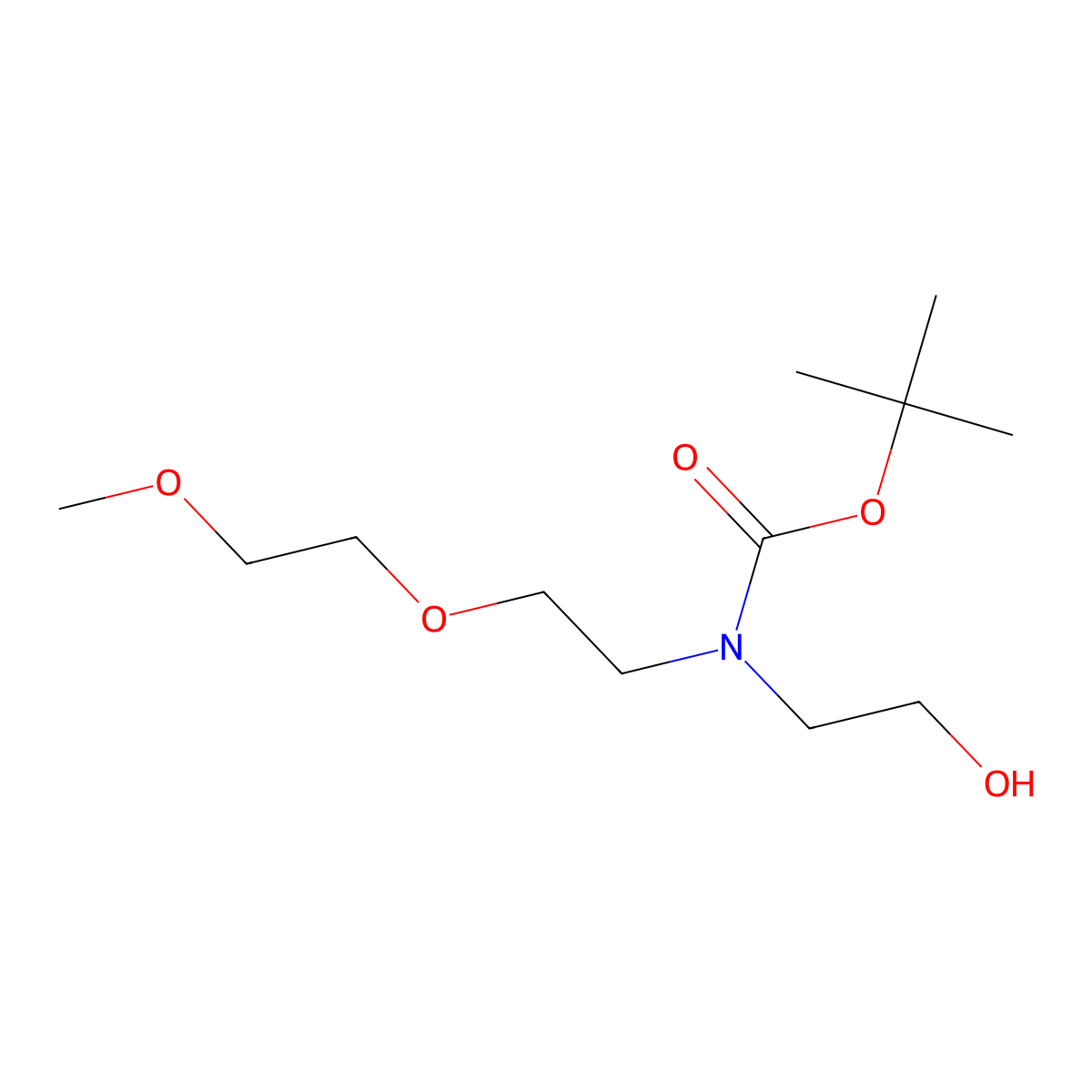 tert-butyl N-(2-hydroxyethyl)-N-[2-(2-methoxyethoxy)ethyl]carbamate molecular structure, CAS 2413875-29-1