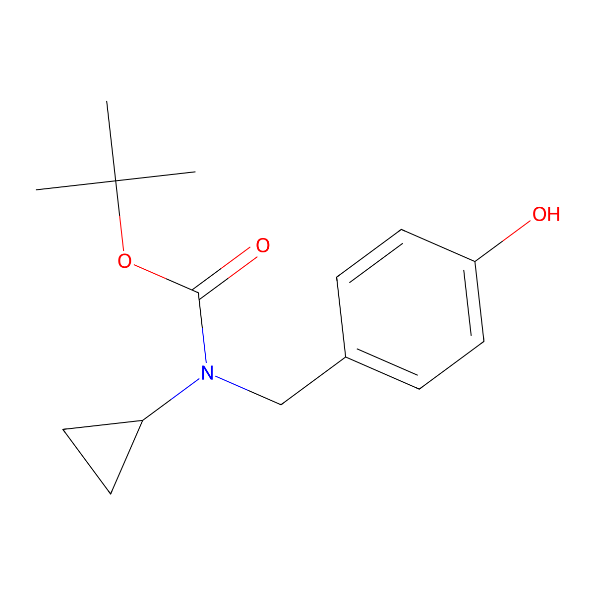 tert-butyl N-cyclopropyl-N-[(4-hydroxyphenyl)methyl]carbamate molecular structure, CAS 2413875-30-4