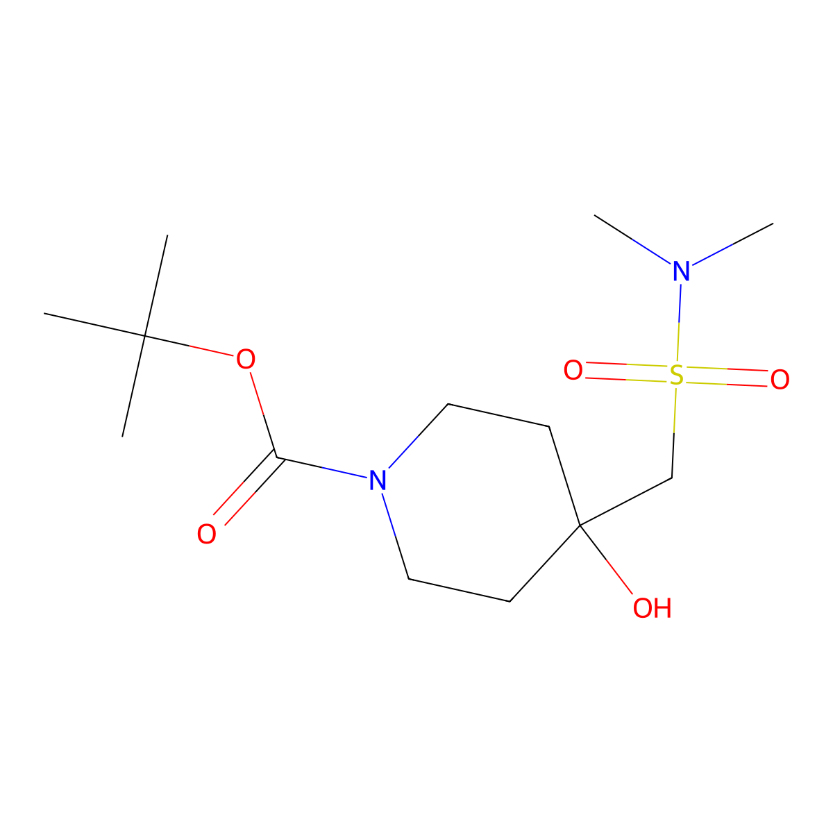 Tert-butyl 4-[(dimethylsulfamoyl)methyl]-4-hydroxypiperidine-1-carboxylate molecular structure, CAS 2413875-33-7