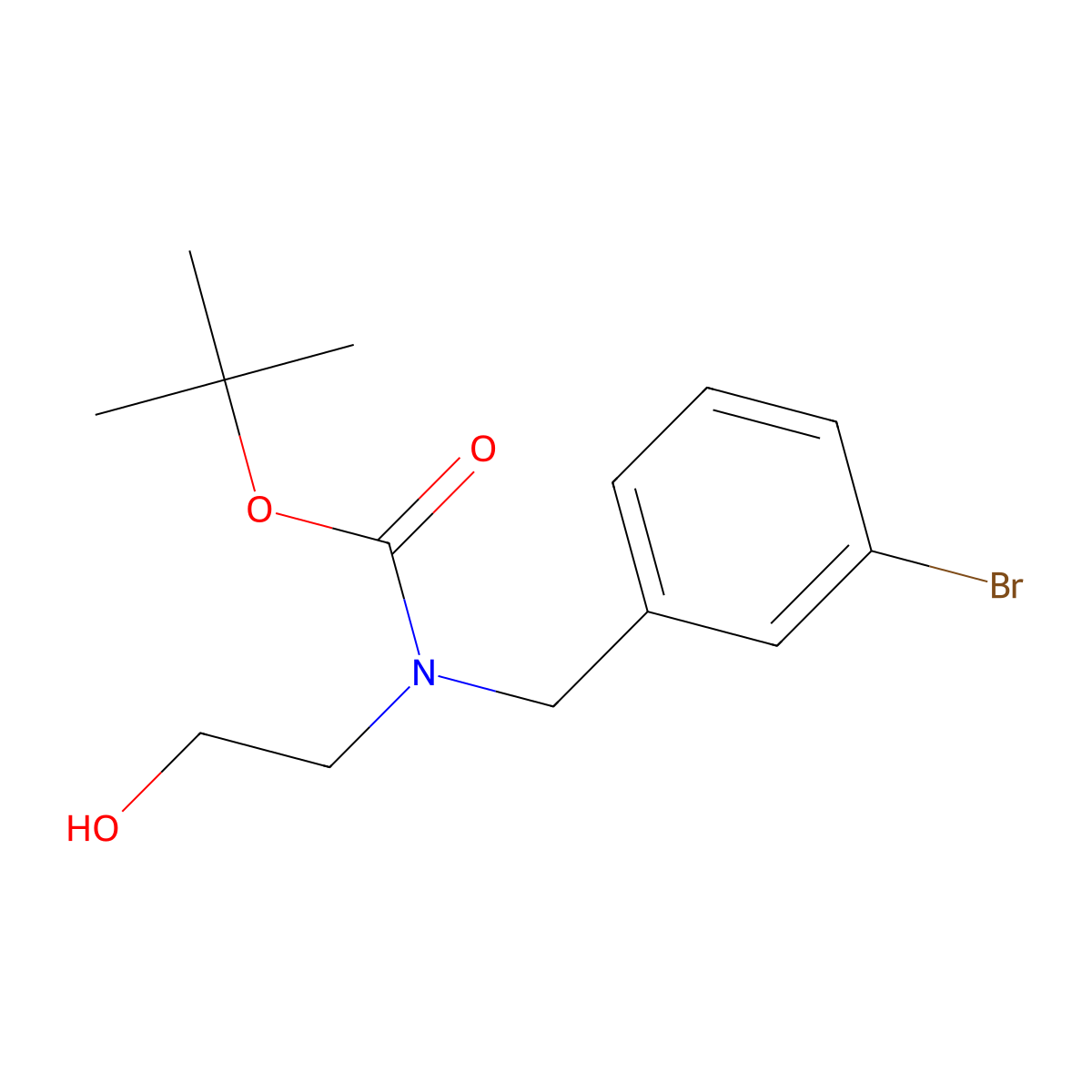 tert-butyl N-[(3-bromophenyl)methyl]-N-(2-hydroxyethyl)carbamate molecular structure, CAS 2413875-61-1