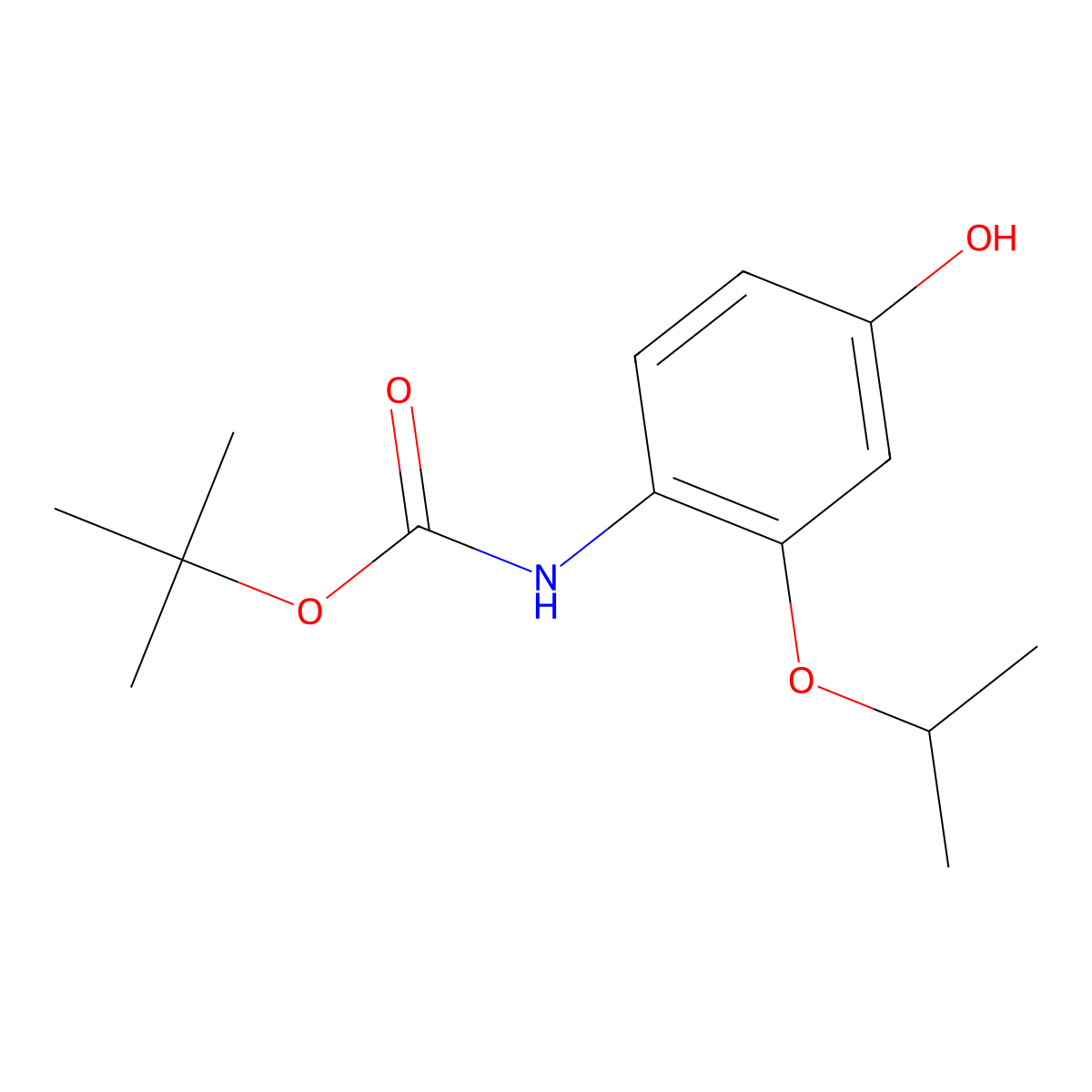 tert-butyl N-[4-hydroxy-2-(propan-2-yloxy)phenyl]carbamate molecular structure, CAS 2413875-66-6