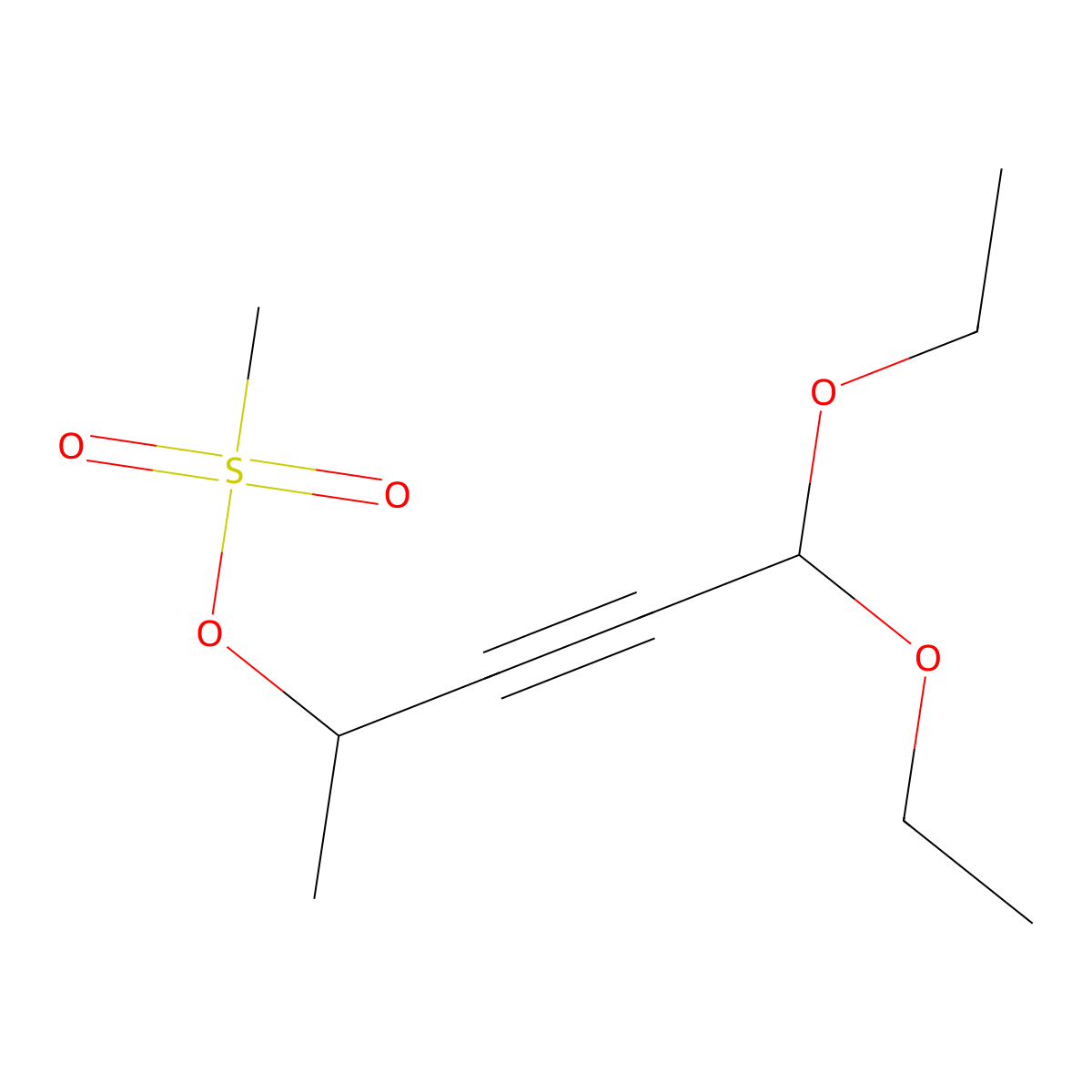 5,5-Diethoxypent-3-yn-2-yl methanesulfonate molecular structure, CAS 2413875-69-9