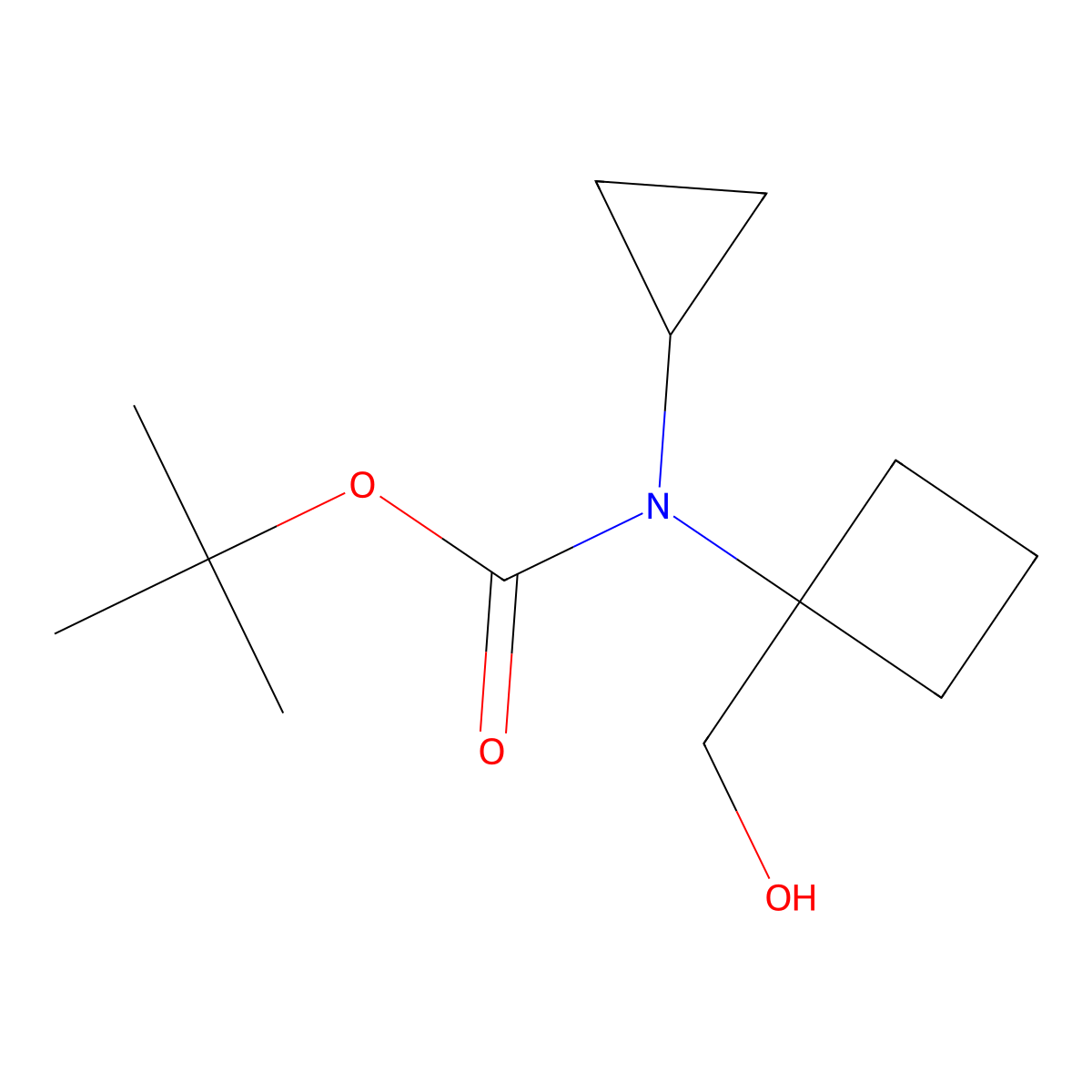 tert-butyl N-cyclopropyl-N-[1-(hydroxymethyl)cyclobutyl]carbamate molecular structure, CAS 2413875-70-2
