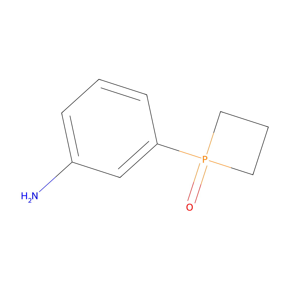 1-(3-Aminophenyl)-1lambda5-phosphetan-1-one molecular structure, CAS 2413875-72-4