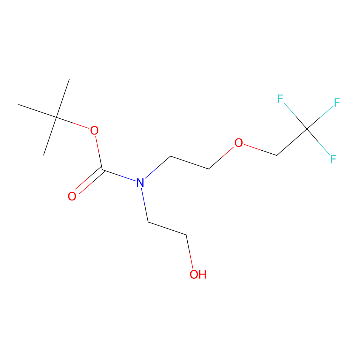tert-butyl N-(2-hydroxyethyl)-N-[2-(2,2,2-trifluoroethoxy)ethyl]carbamate molecular structure, CAS 2413875-93-9