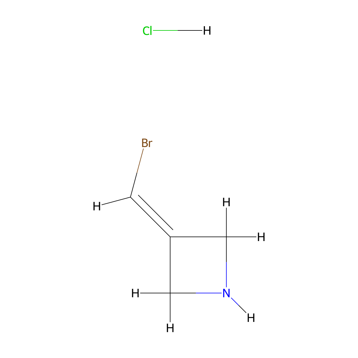 3-(Bromomethylidene)azetidine hydrochloride molecular structure, CAS 2413875-97-3