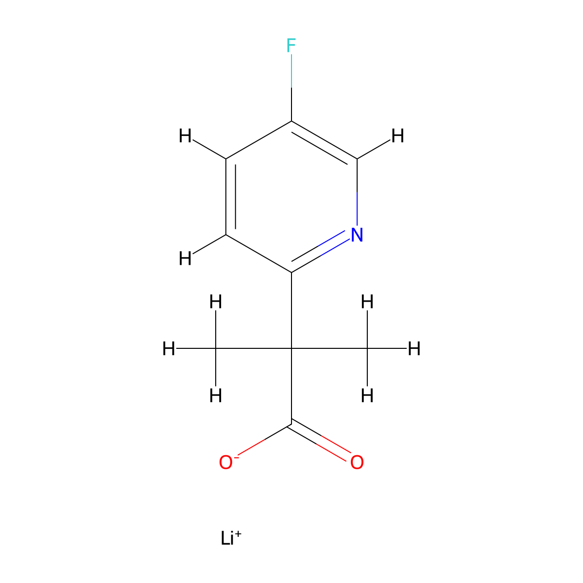 Lithium;2-(5-fluoropyridin-2-yl)-2-methylpropanoate molecular structure, CAS 2413876-01-2
