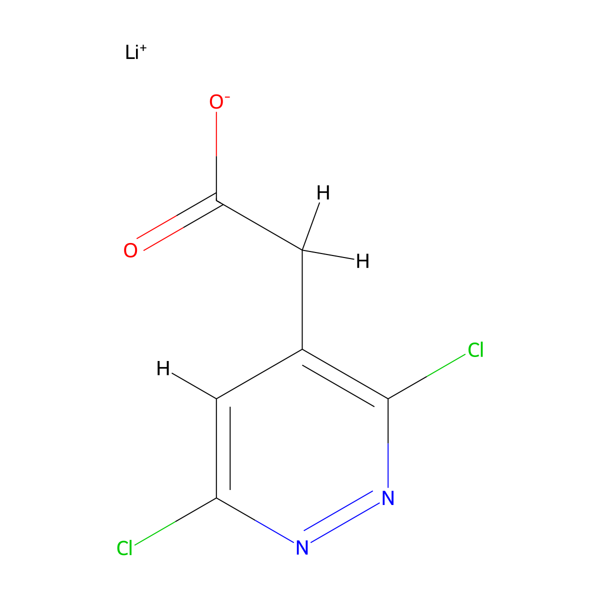 Lithium;2-(3,6-dichloropyridazin-4-yl)acetate molecular structure, CAS 2413876-02-3