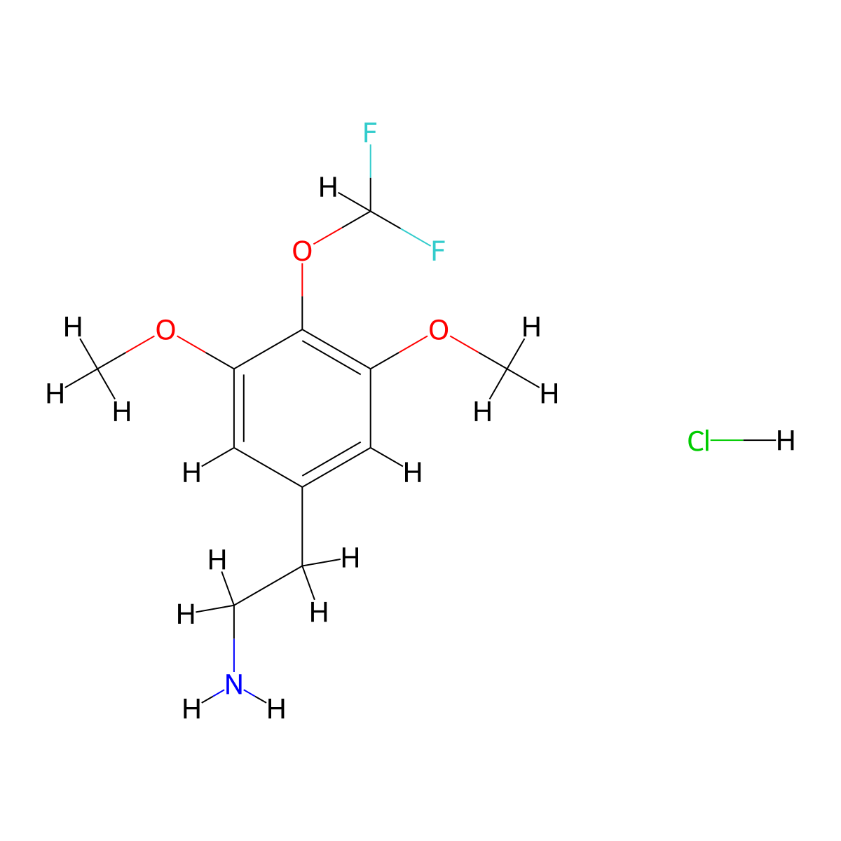 2-[4-(Difluoromethoxy)-3,5-dimethoxyphenyl]ethan-1-amine hydrochloride molecular structure, CAS 2413876-08-9