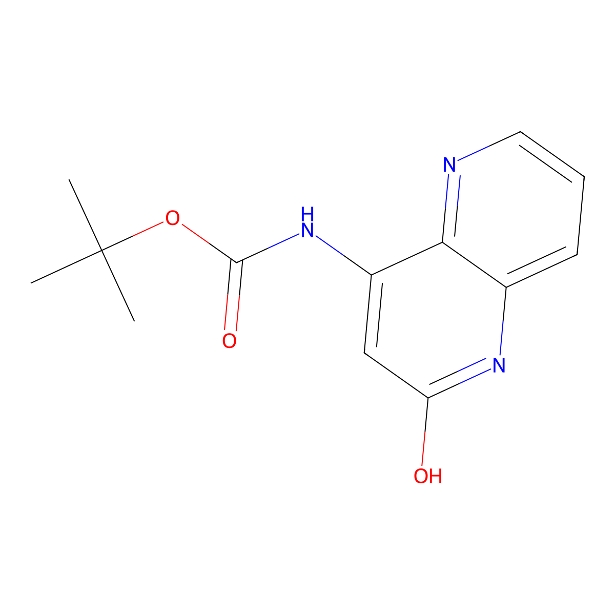 tert-butyl N-(2-hydroxy-1,5-naphthyridin-4-yl)carbamate molecular structure, CAS 2413876-10-3