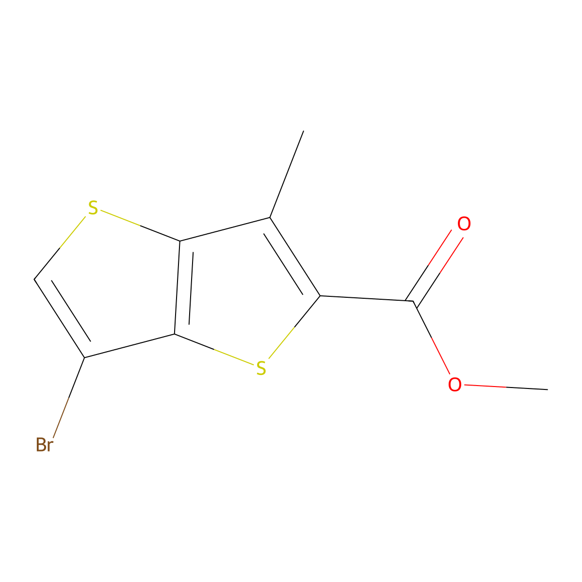 Methyl 6-bromo-3-methylthieno[3,2-b]thiophene-2-carboxylate molecular structure, CAS 2413876-13-6