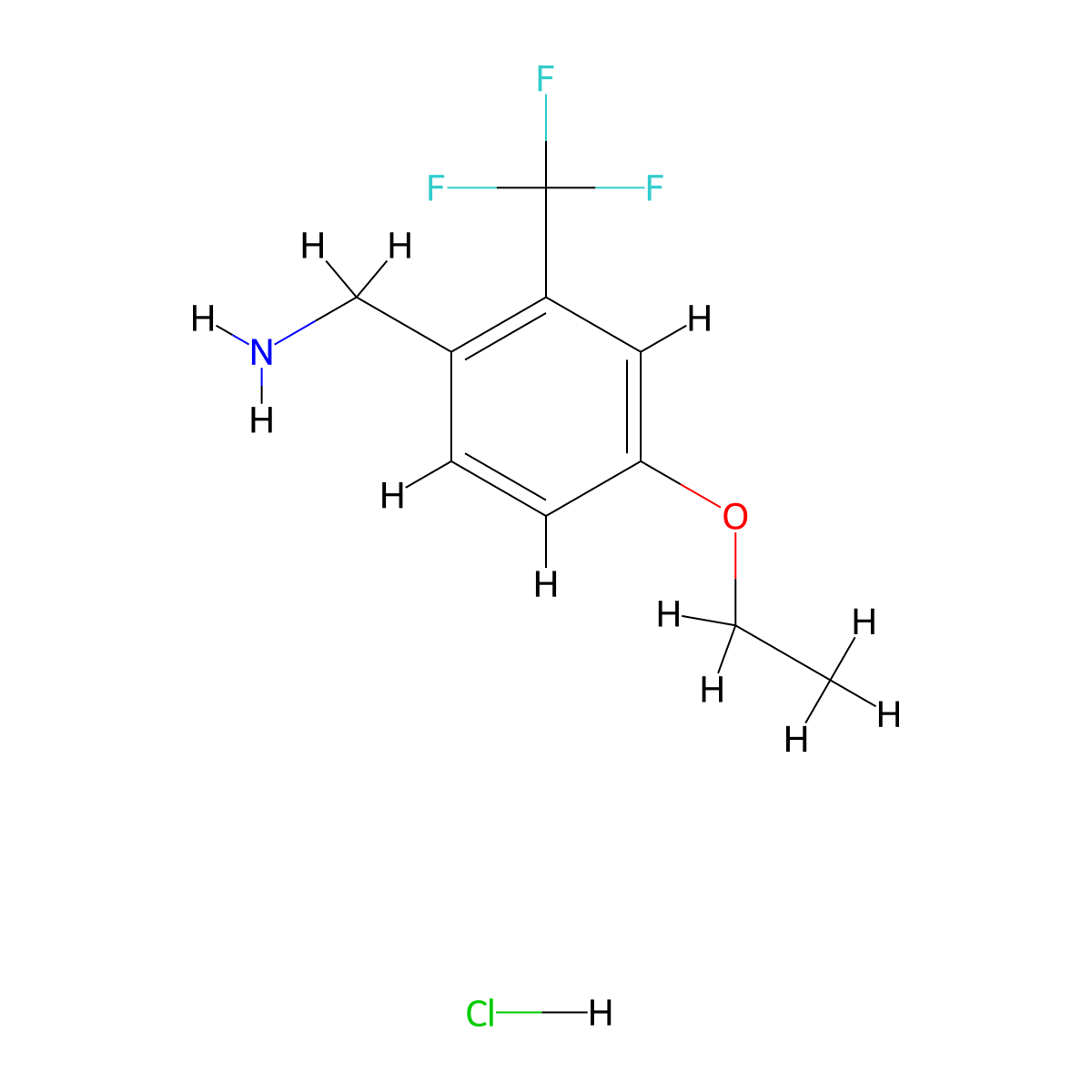 1-[4-Ethoxy-2-(trifluoromethyl)phenyl]methanamine hydrochloride molecular structure, CAS 2413876-23-8