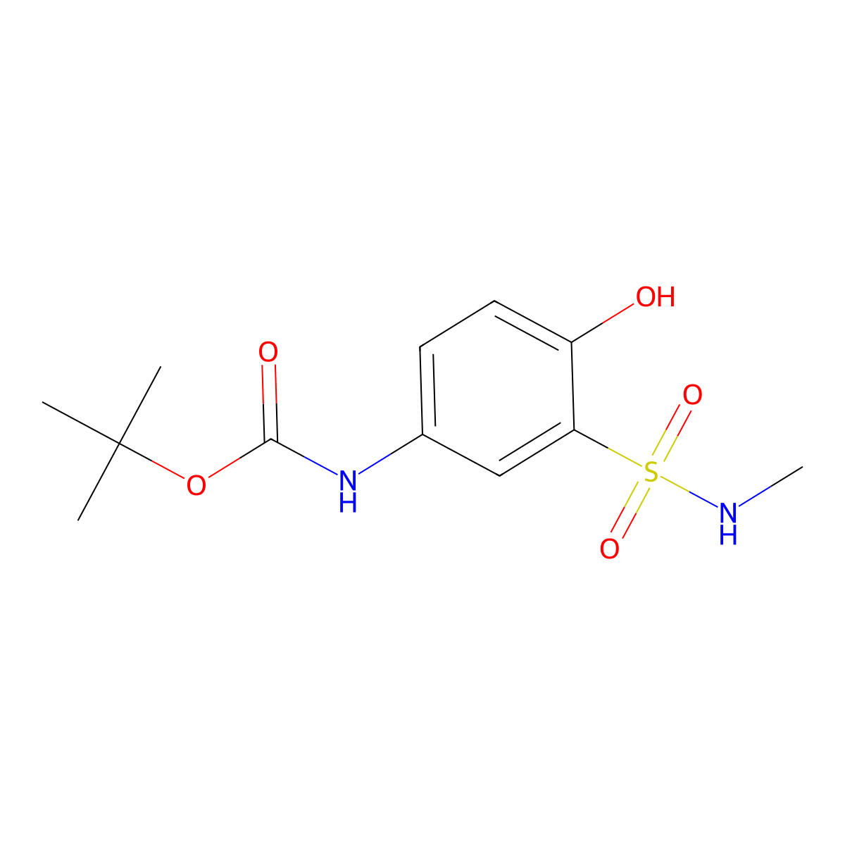 tert-butyl N-[4-hydroxy-3-(methylsulfamoyl)phenyl]carbamate molecular structure, CAS 2413876-24-9